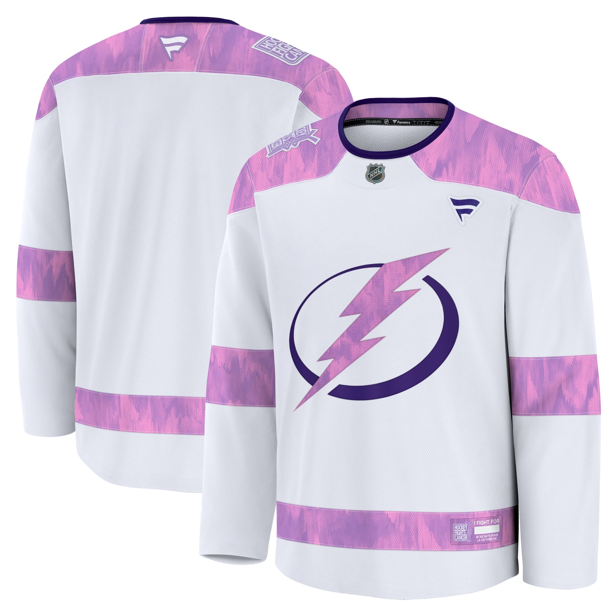 Tampa Bay Lightning 2024 Hockey Fights Cancer Practice Jersey - White - Image 2