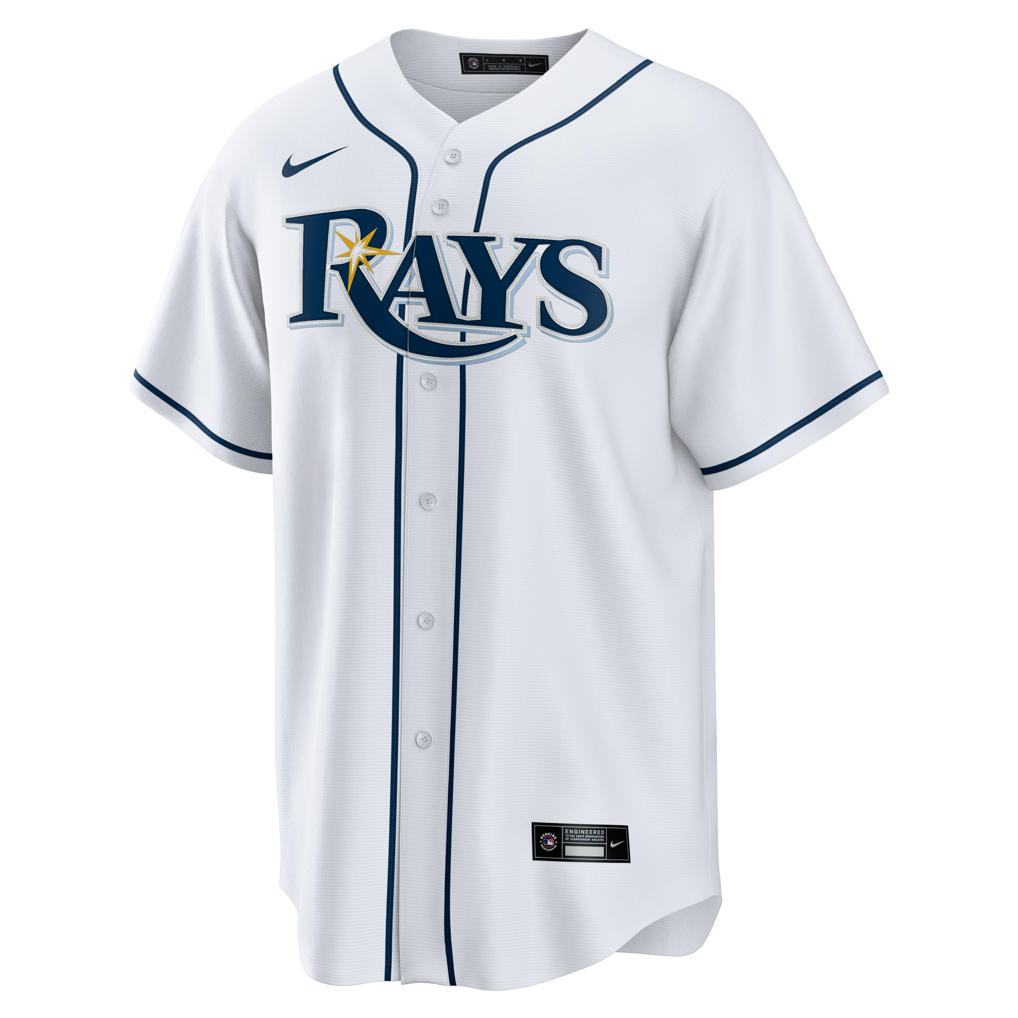Tampa Bay Rays Home Big & Tall Jersey - White - Image 3