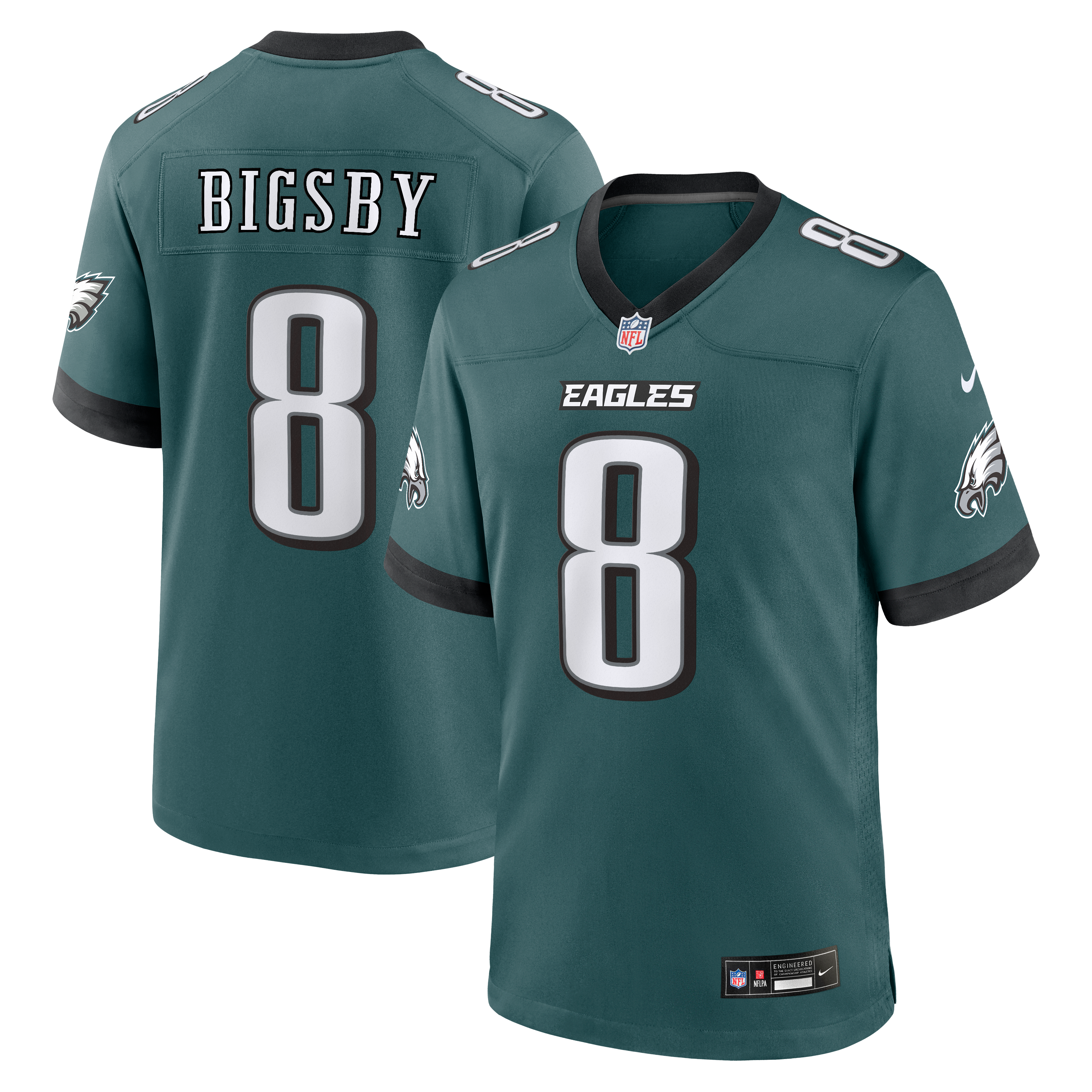 Tank Bigsby Philadelphia Eagles Team Game Jersey - Midnight Green - Image 2
