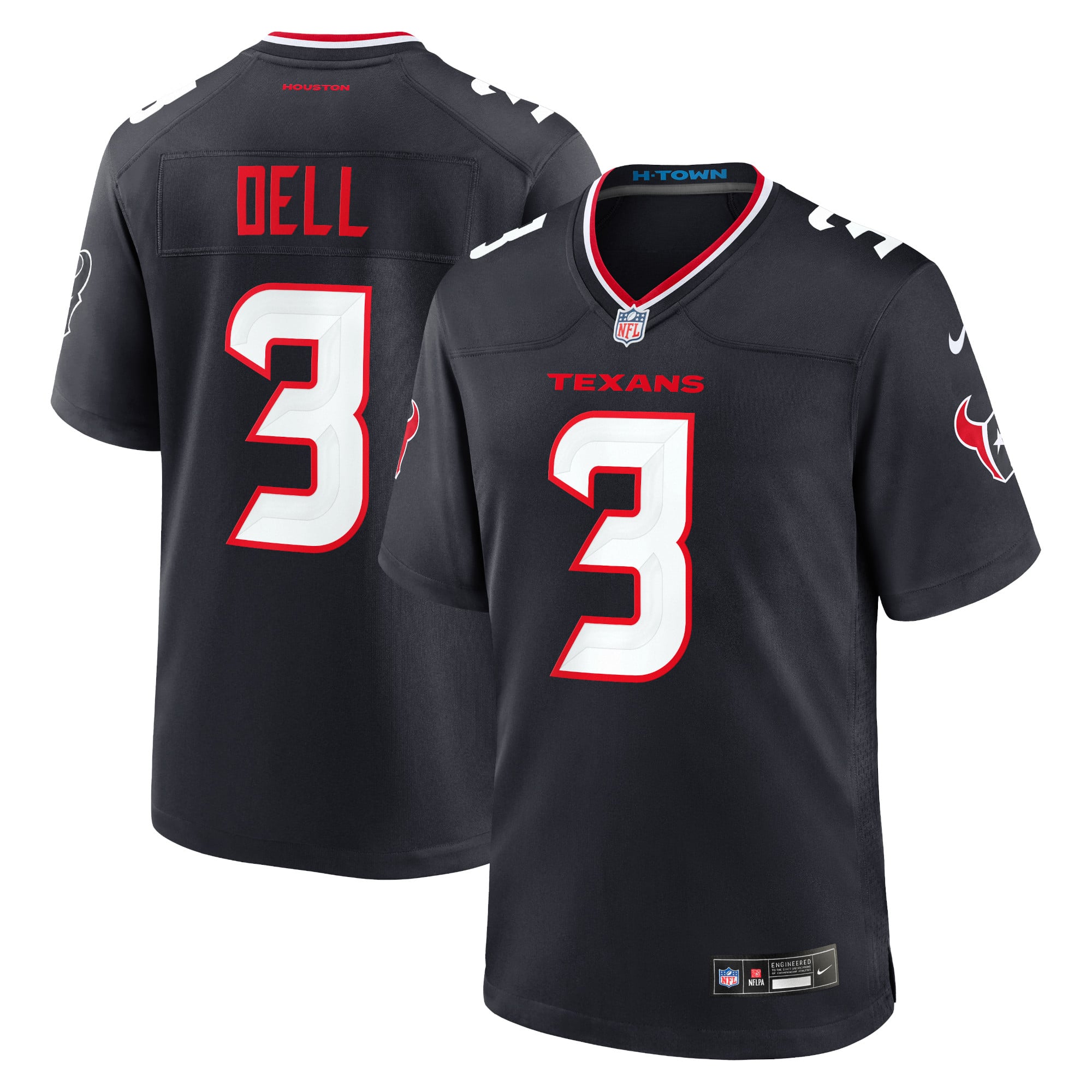 Tank Dell Houston Texans Game Jersey - White - Navy - Image 2