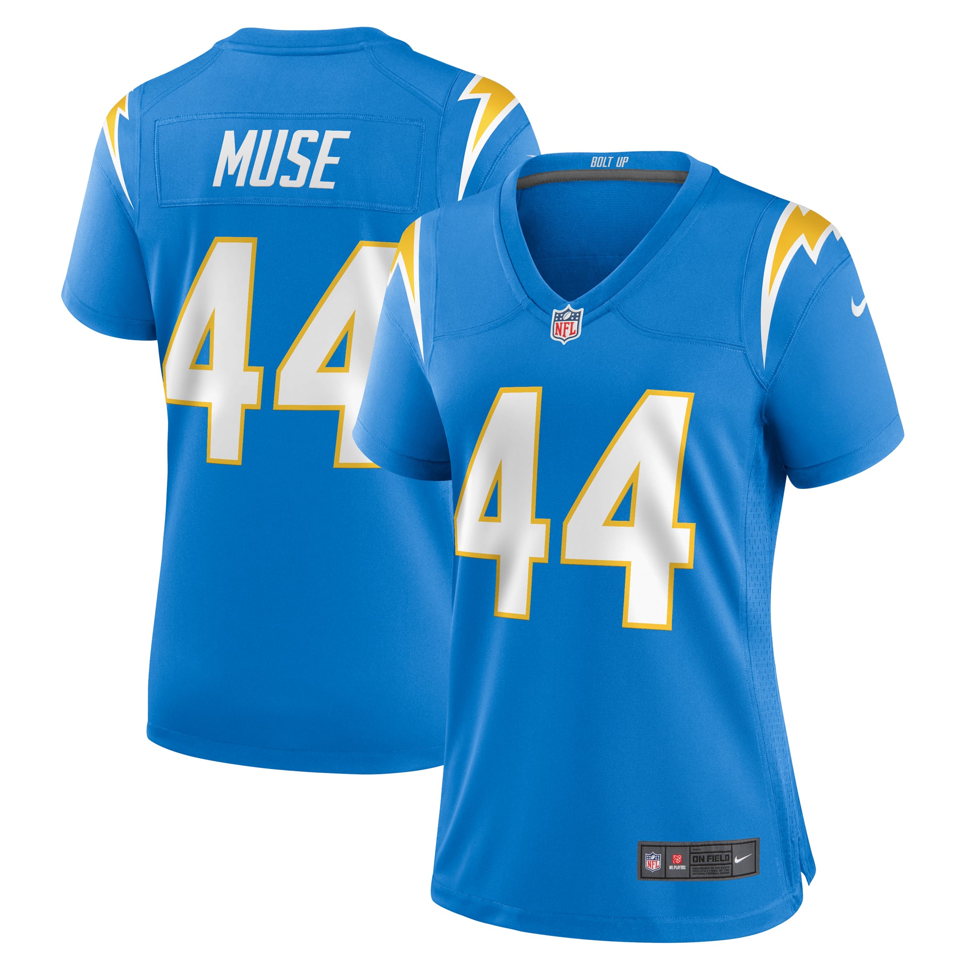 Tanner Muse Los Angeles Chargers Women's Team Game Jersey - Powder Blue - Image 2