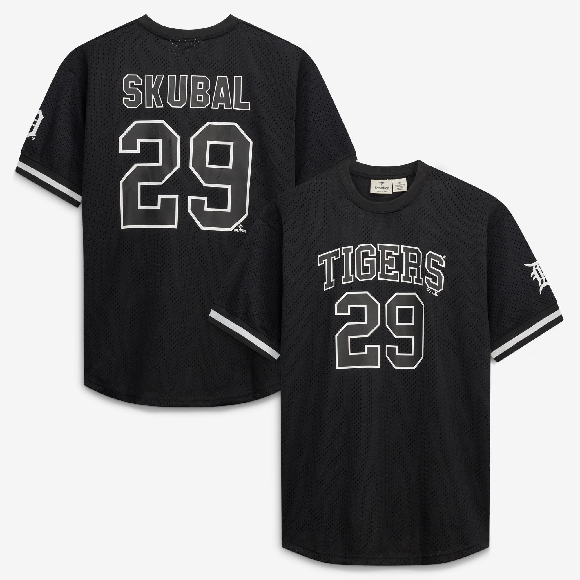 Tarik Skubal Detroit Tigers Big & Tall Heavyweight Mesh Jersey - Black/White - Image 2