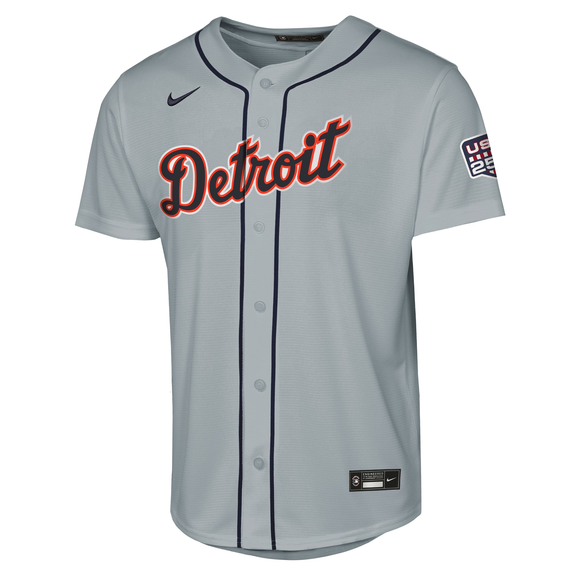 Tarik Skubal Detroit Tigers Youth USA 250 Fourth of July Road Jersey - Gray - Image 3