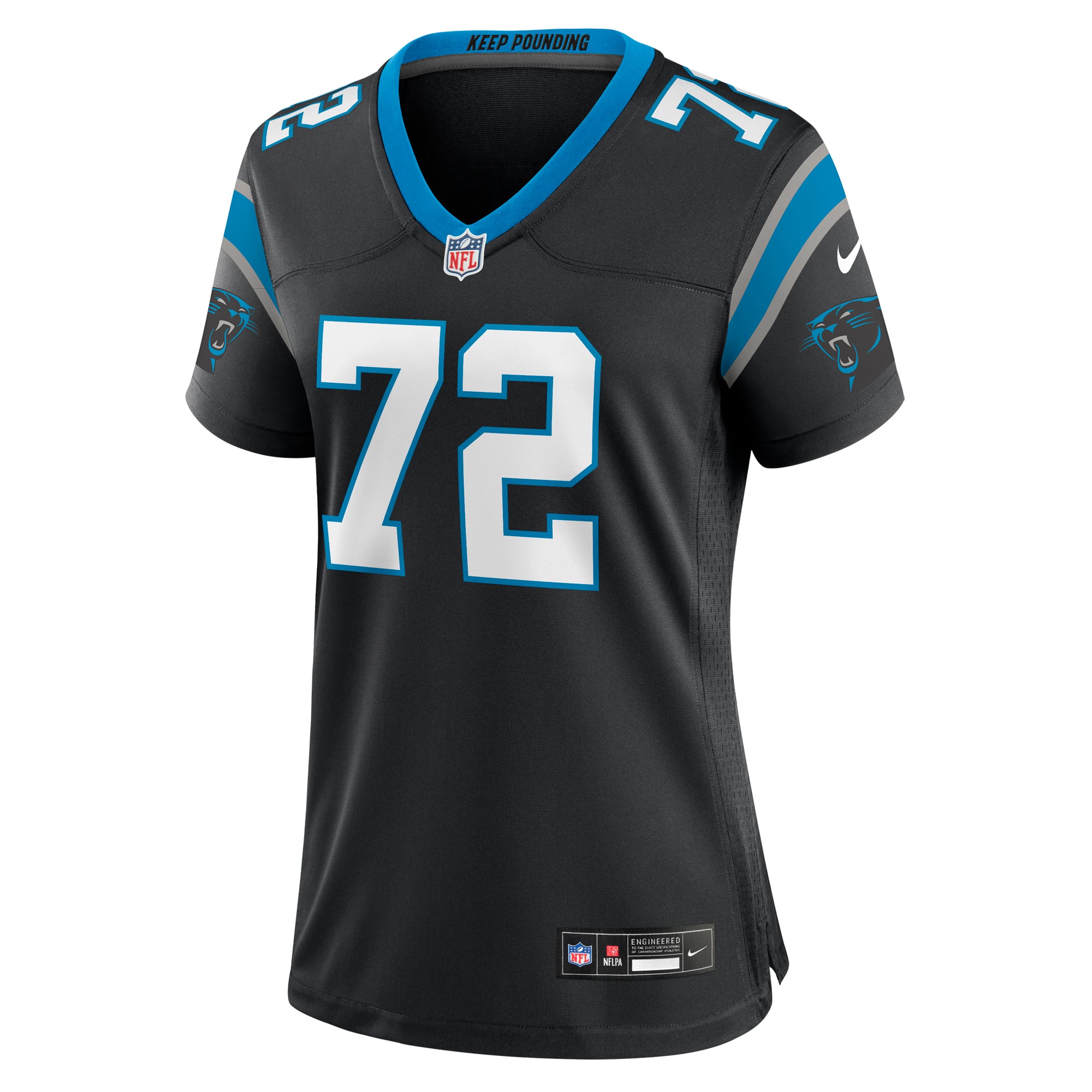 Taylor Moton Carolina Panthers Women's Team Game Jersey - Black - Image 3