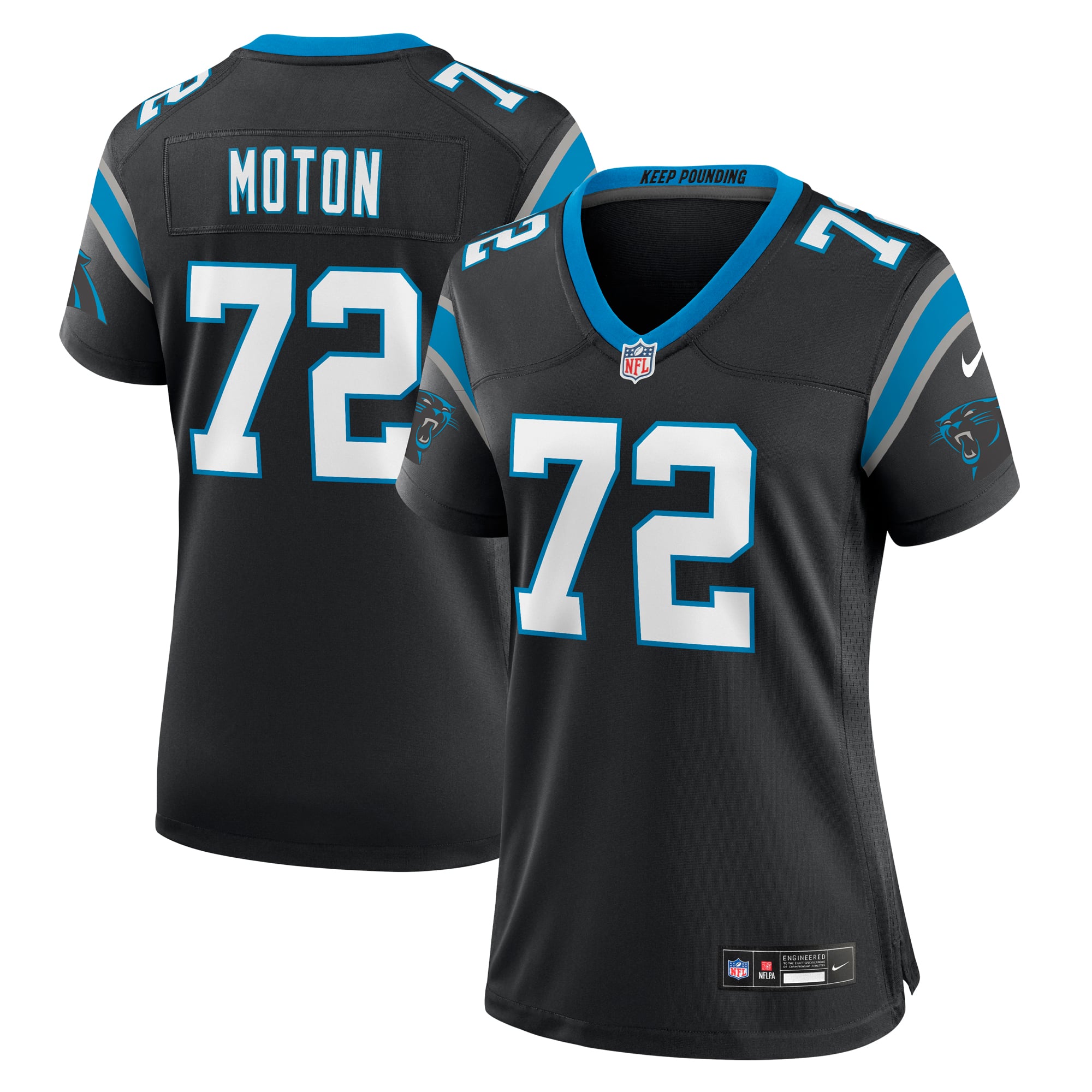 Taylor Moton Carolina Panthers Women's Team Game Jersey - Black - Image 2