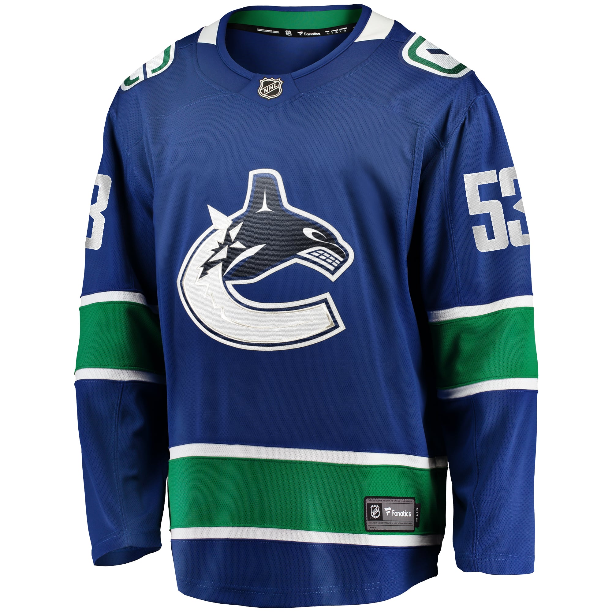 Teddy Blueger Vancouver Canucks Home Breakaway Jersey - Blue - Image 3