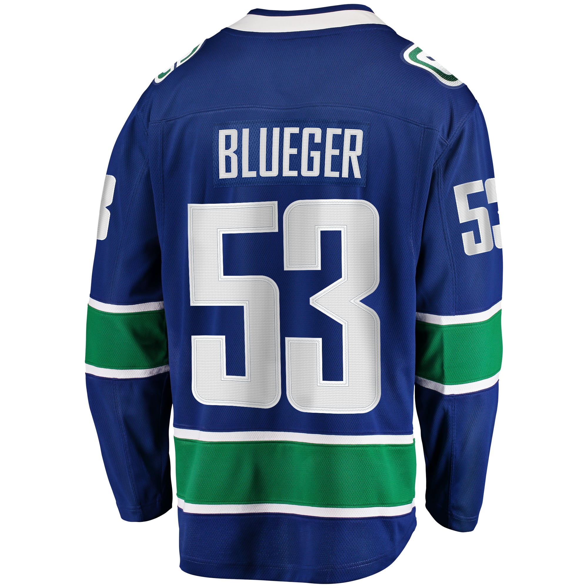Teddy Blueger Vancouver Canucks Home Breakaway Jersey - Blue - Image 4