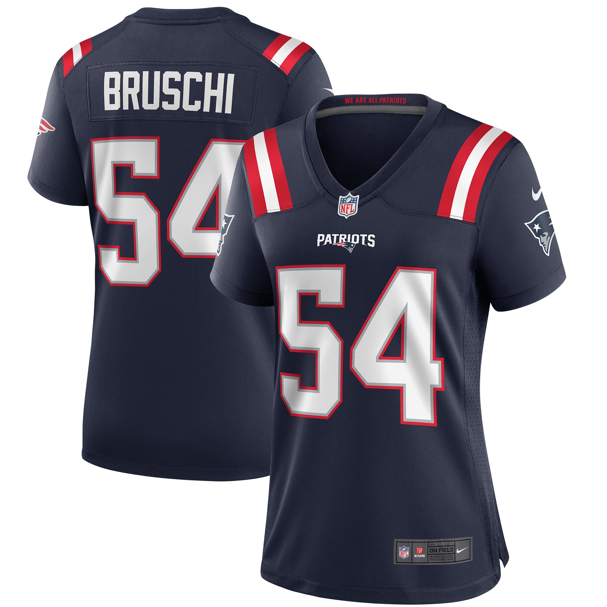 Tedy Bruschi New England Patriots Women's Retired Game Jersey - Navy