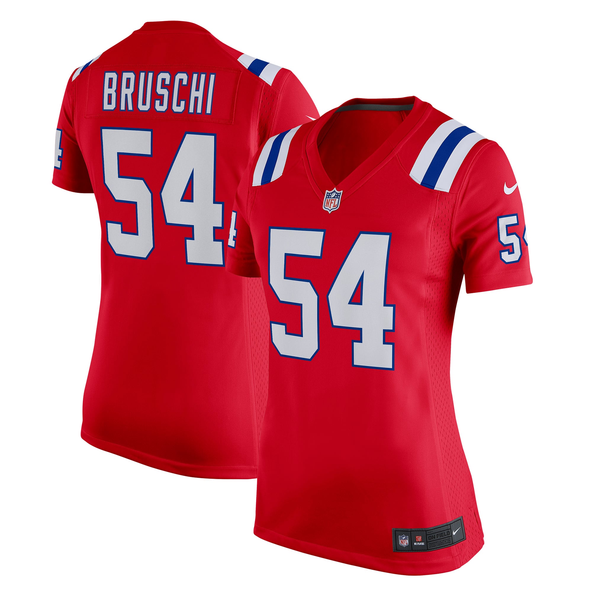 Tedy Bruschi New England Patriots Women's Retired Game Jersey - Red - Image 2