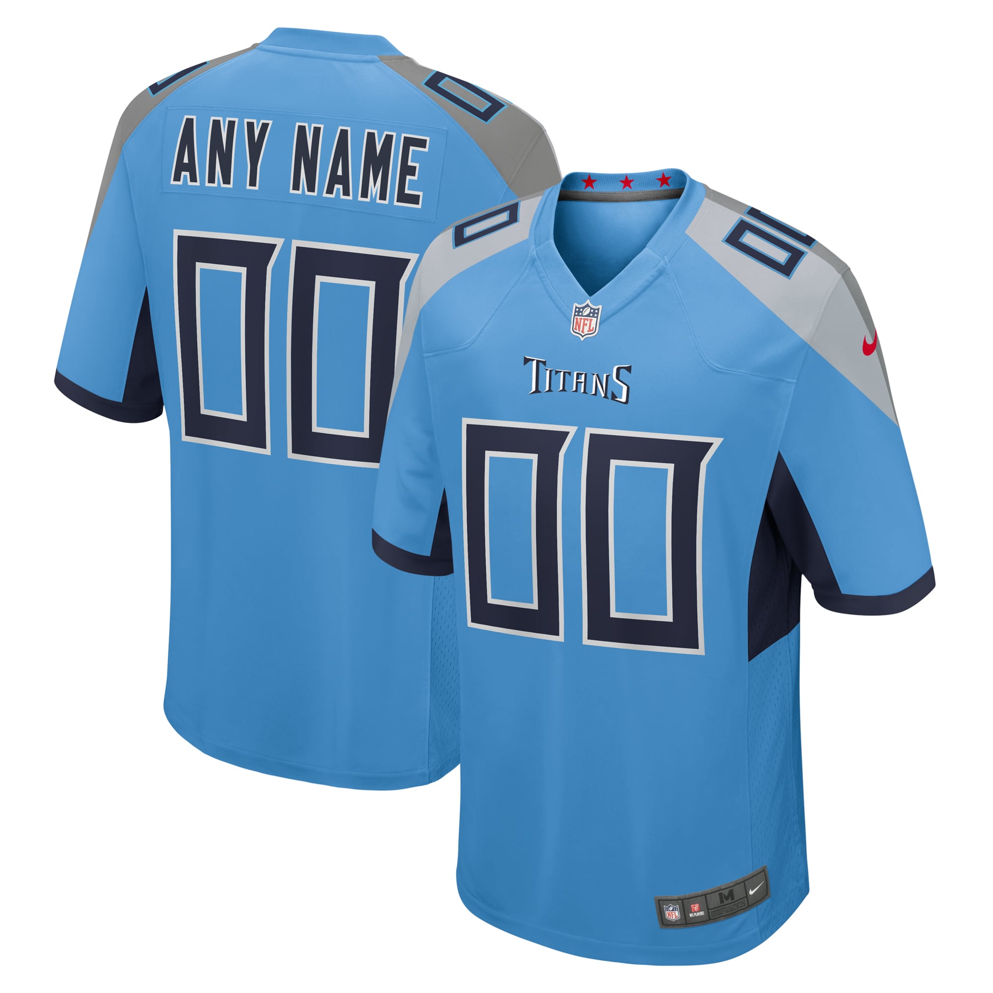 Tennessee Titans Alternate Custom Game Jersey - Light Blue - Image 2