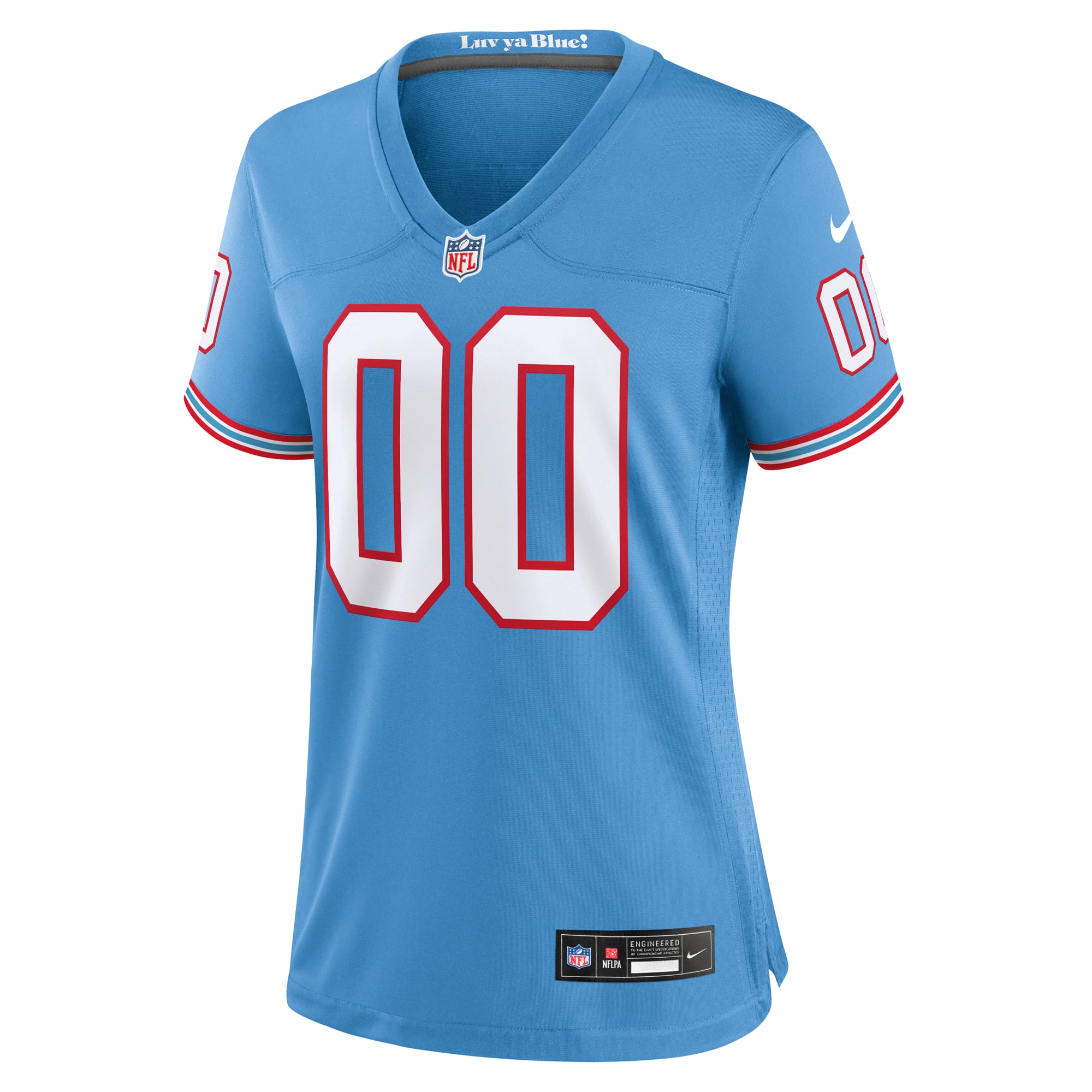Tennessee Titans Women's Oilers Throwback Custom Game Jersey - Light Blue - Image 3