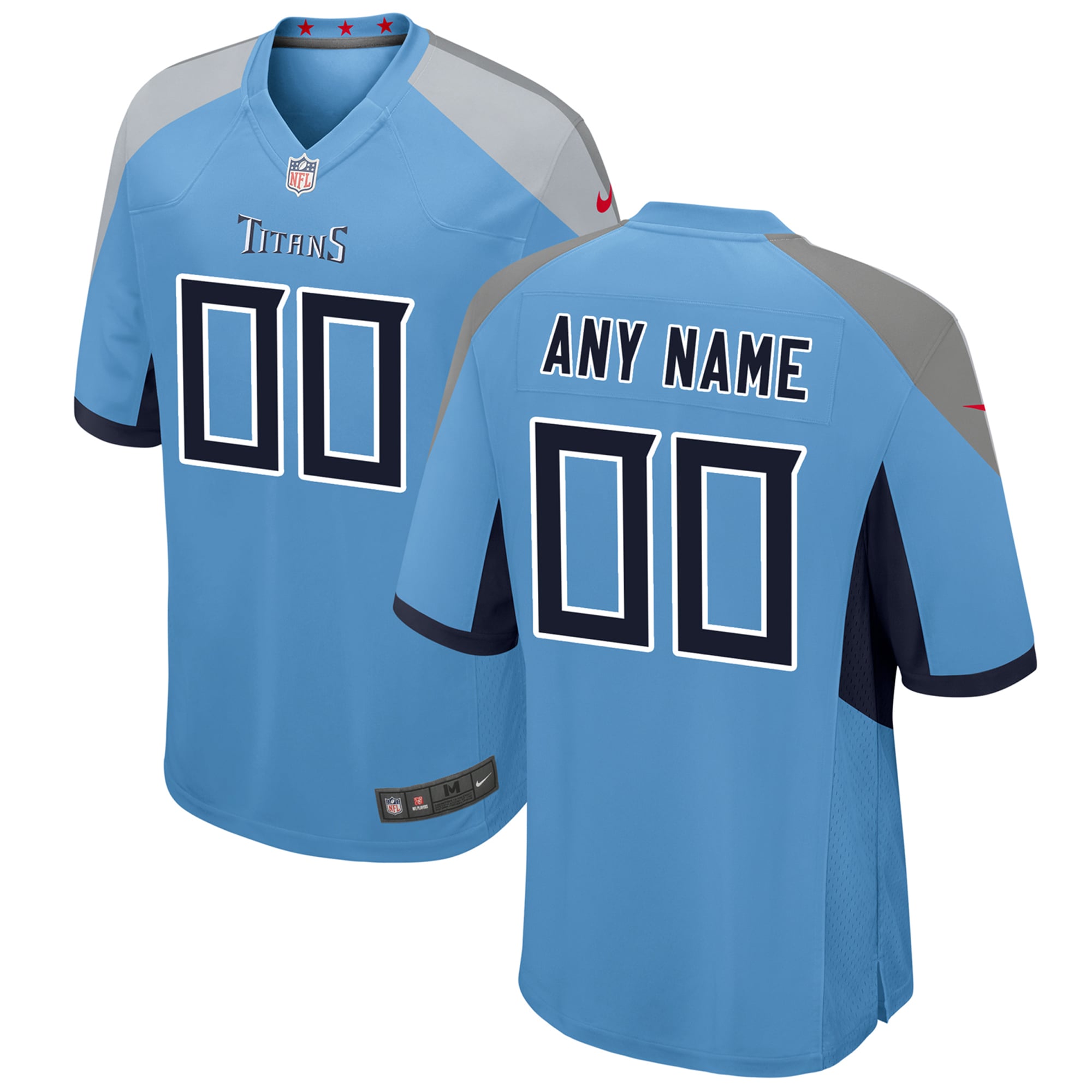 Tennessee Titans Youth Alternate Custom Game Jersey - Light Blue - Image 2