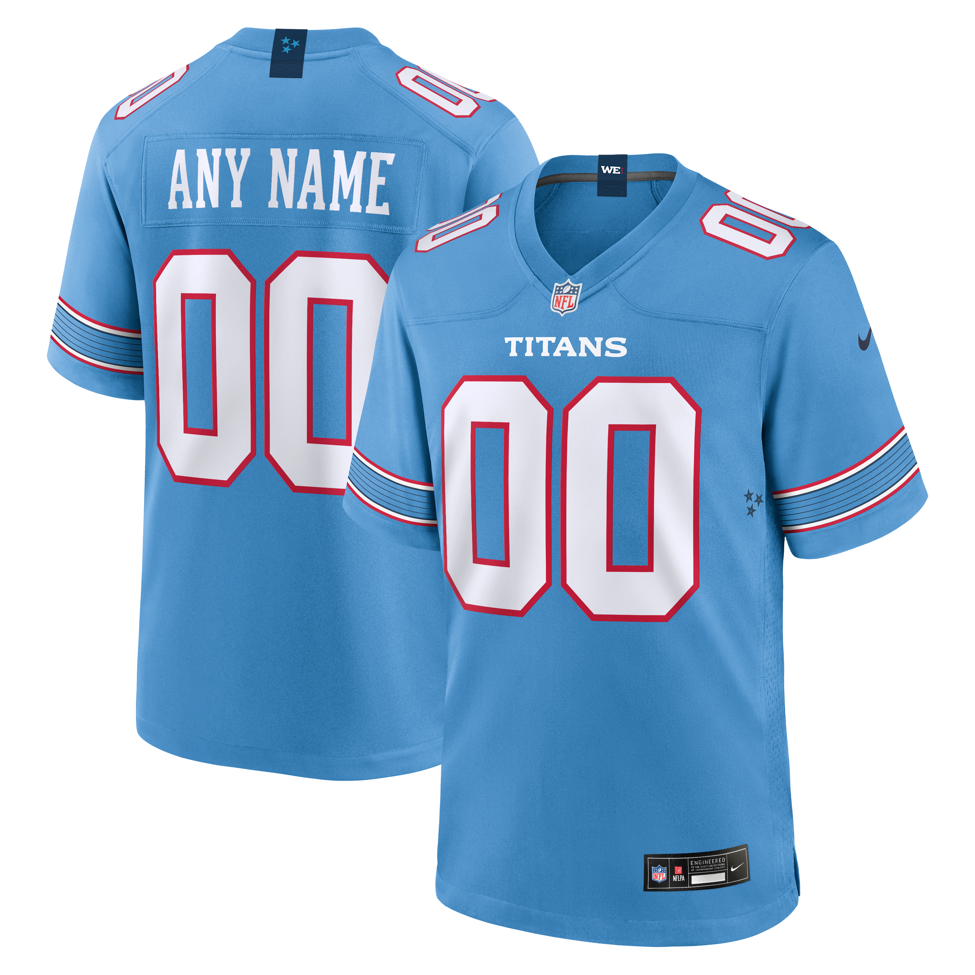 Tennessee Titans Youth Game Custom Jersey - Light Blue