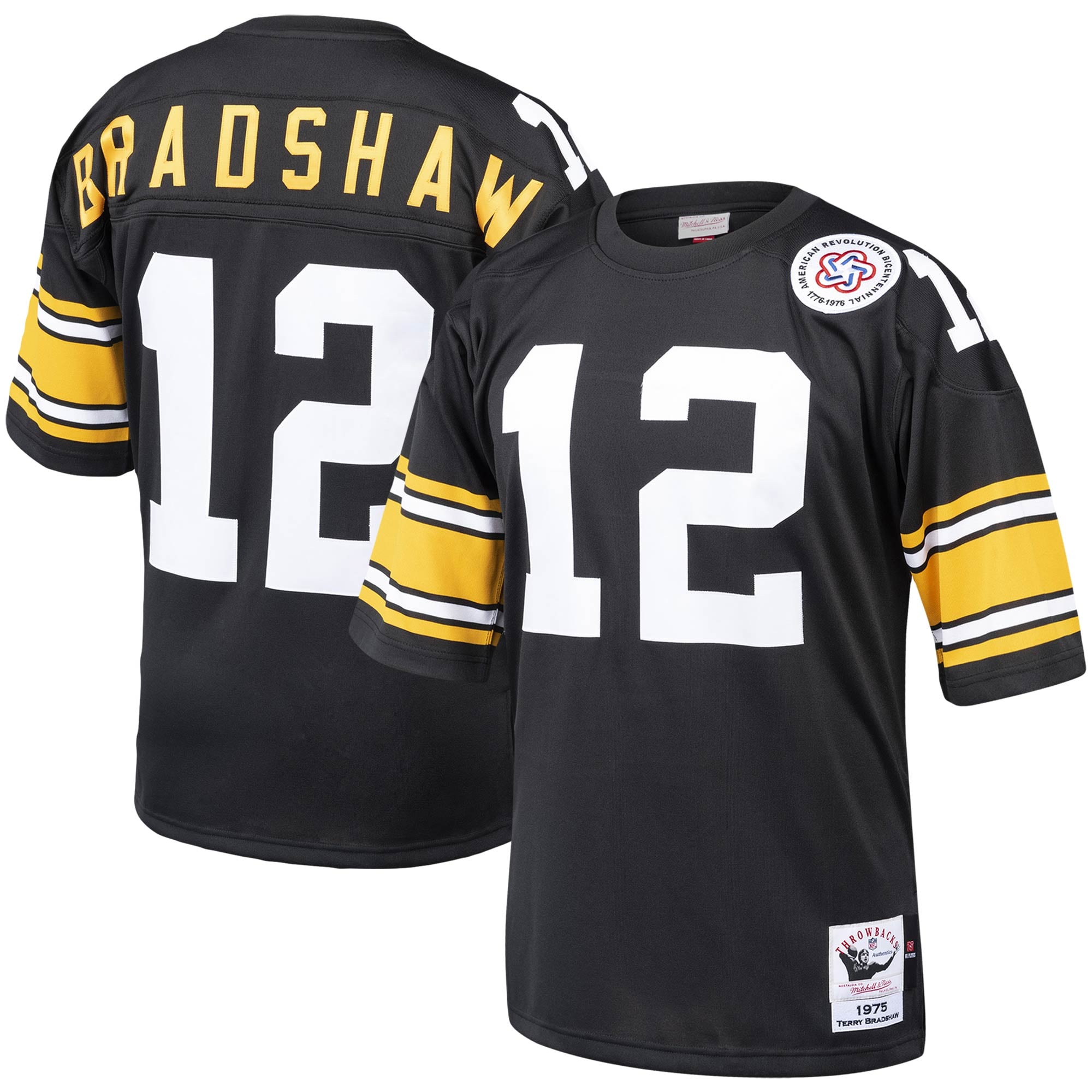 Terry Bradshaw Pittsburgh Steelers Throwback Retired Player Jersey - Black - Image 2