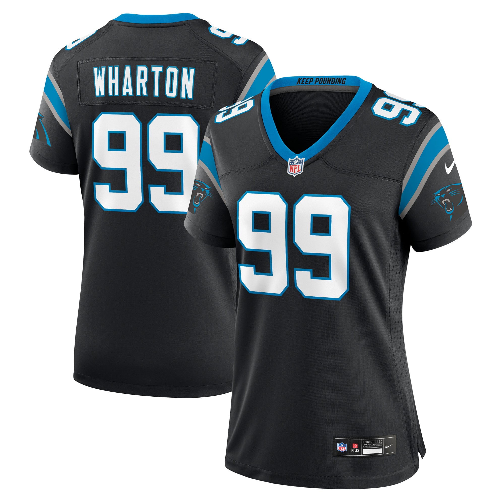 Tershawn Wharton Carolina Panthers Women's Team Game Jersey - Black - Image 2
