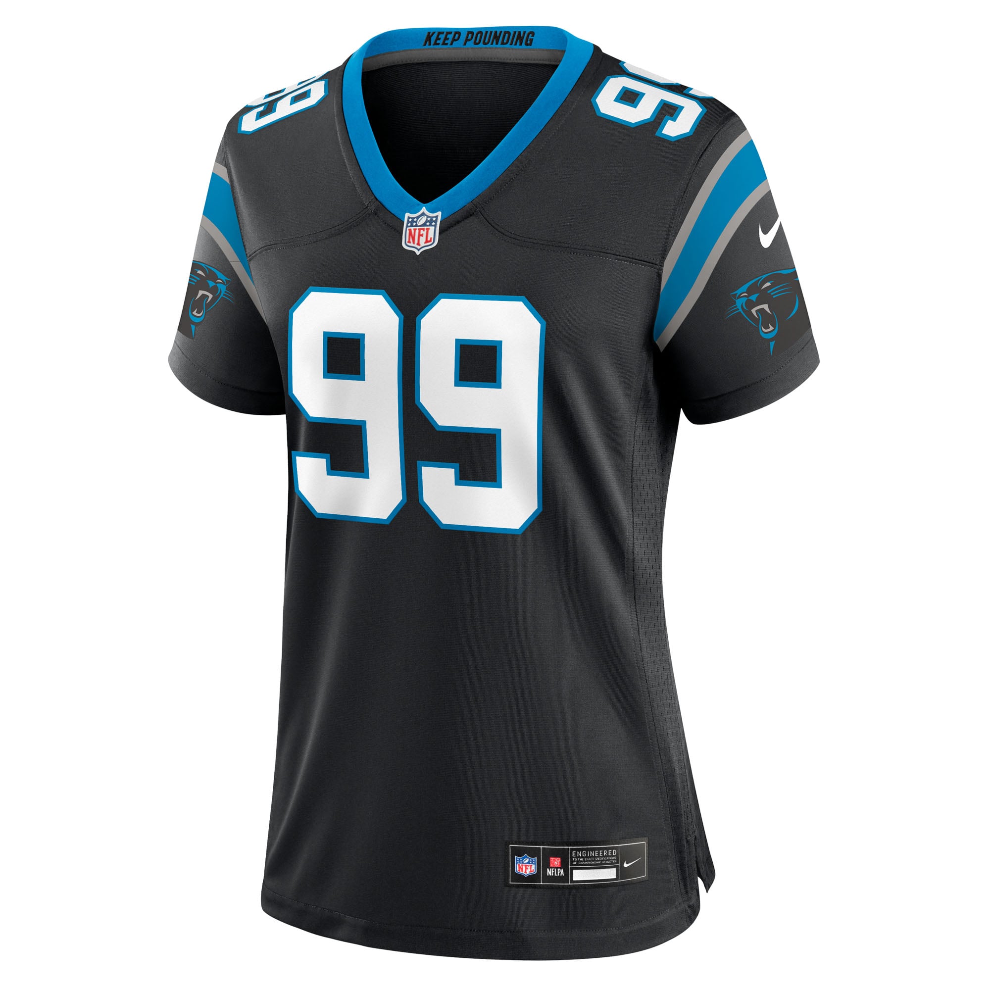 Tershawn Wharton Carolina Panthers Women's Team Game Jersey - Black - Image 3