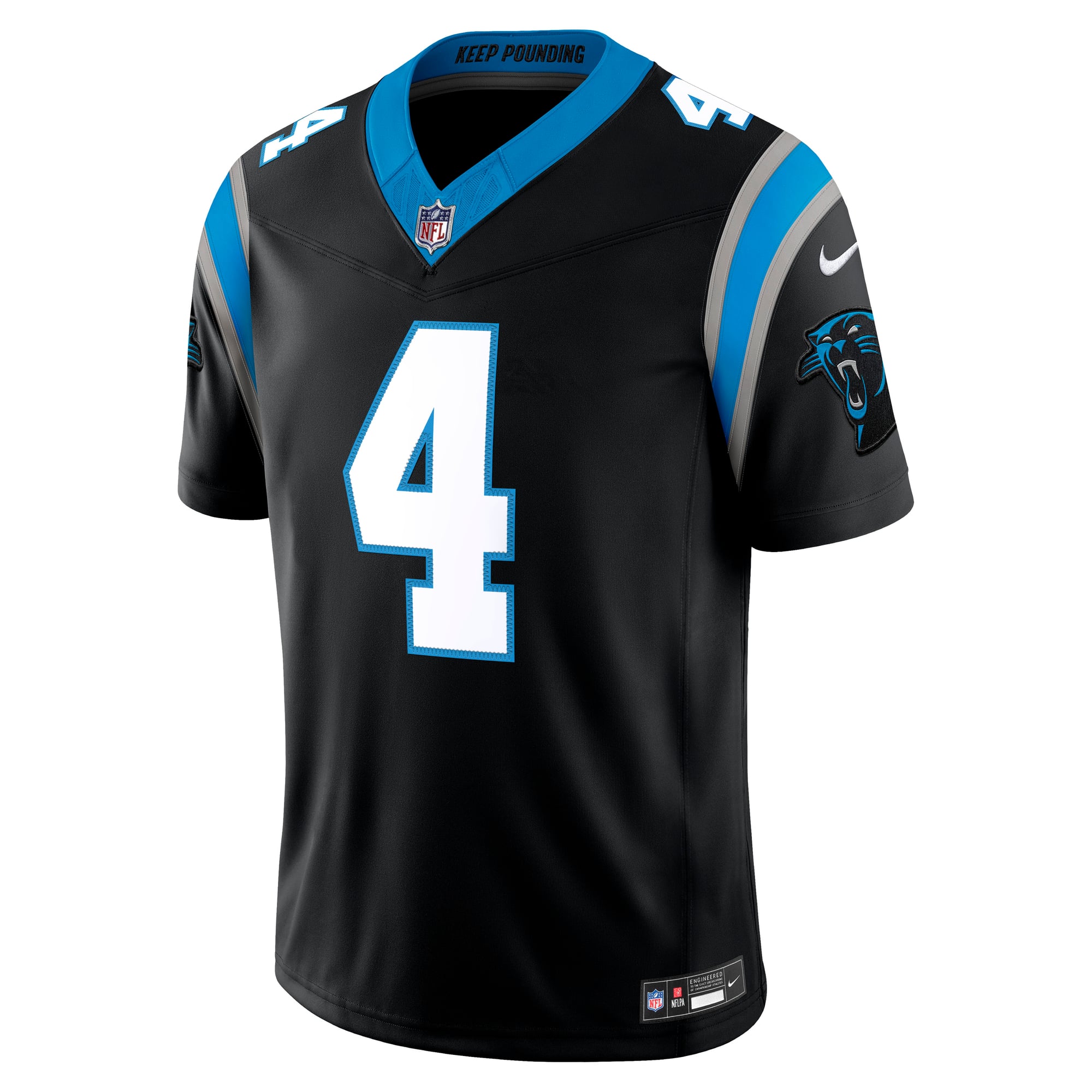 Tetairoa McMillan Carolina Panthers Team Vapor F.U.S.E. Stitched Limited Jersey - Black - Image 3