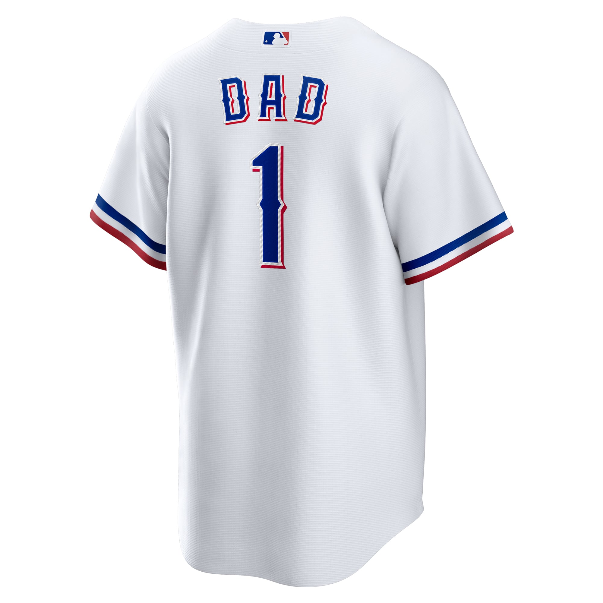 Texas Rangers #1 Dad Home Jersey - White - Image 4