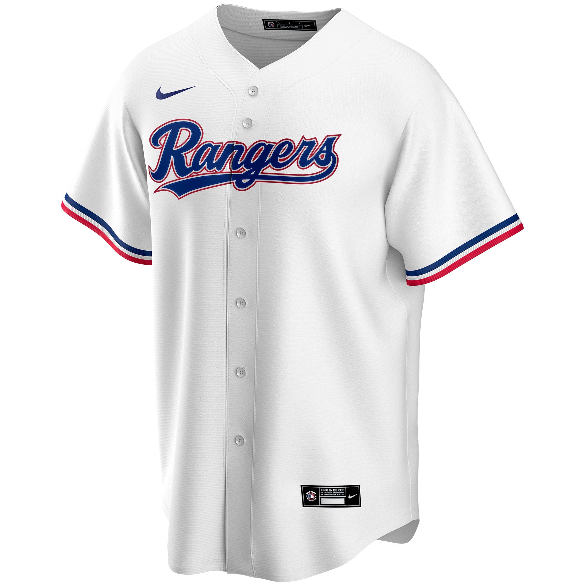 Texas Rangers Home Custom Jersey - White - Image 3