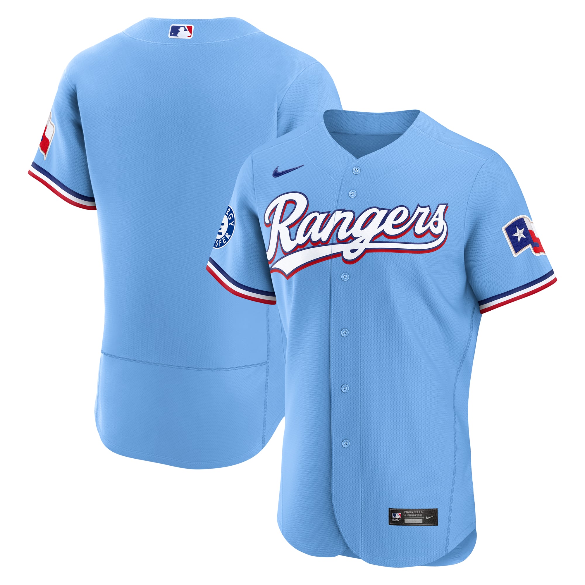 Texas Rangers Home Sponsor Patch Jersey - Light Blue