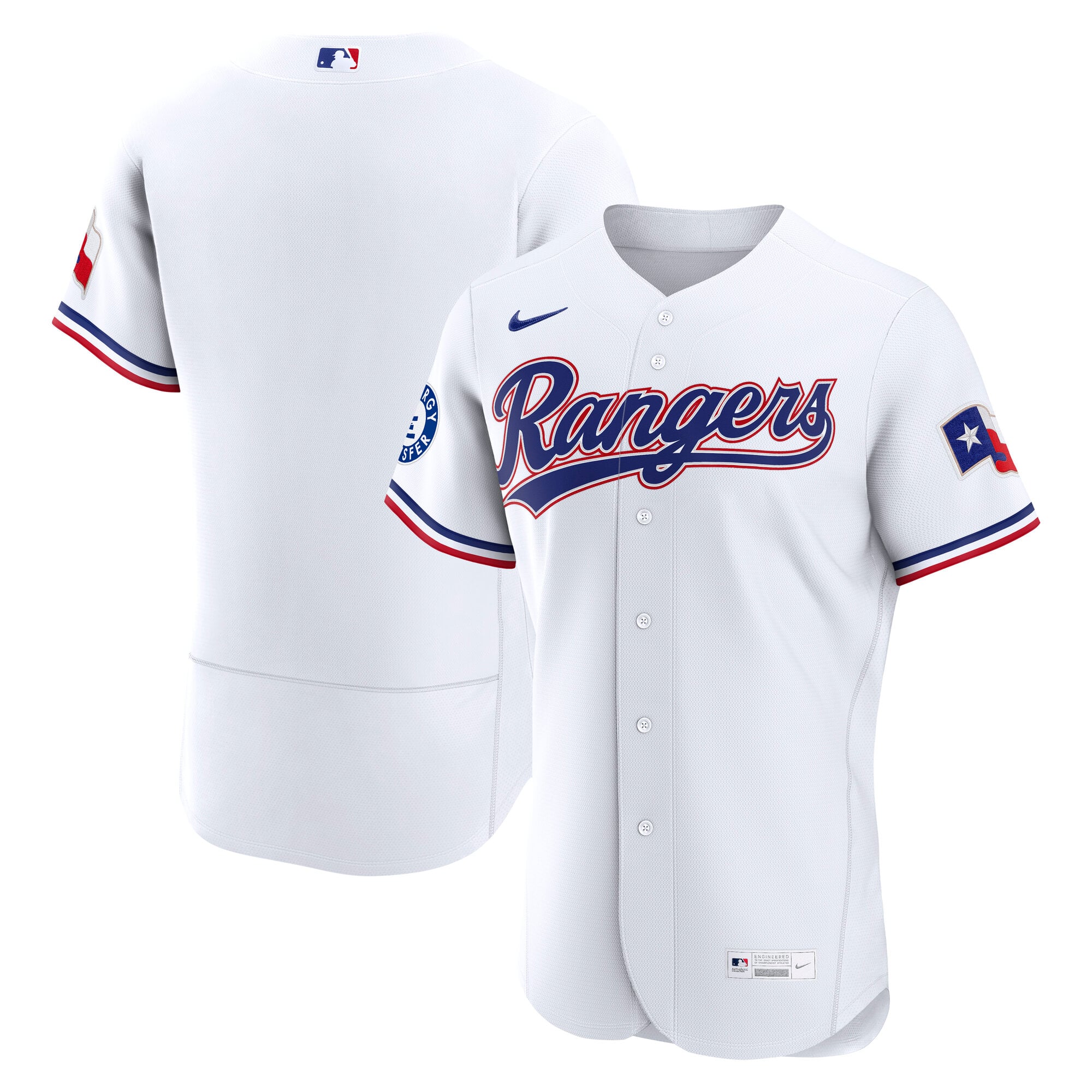 Texas Rangers Home Sponsor Patch Jersey - White - Image 2