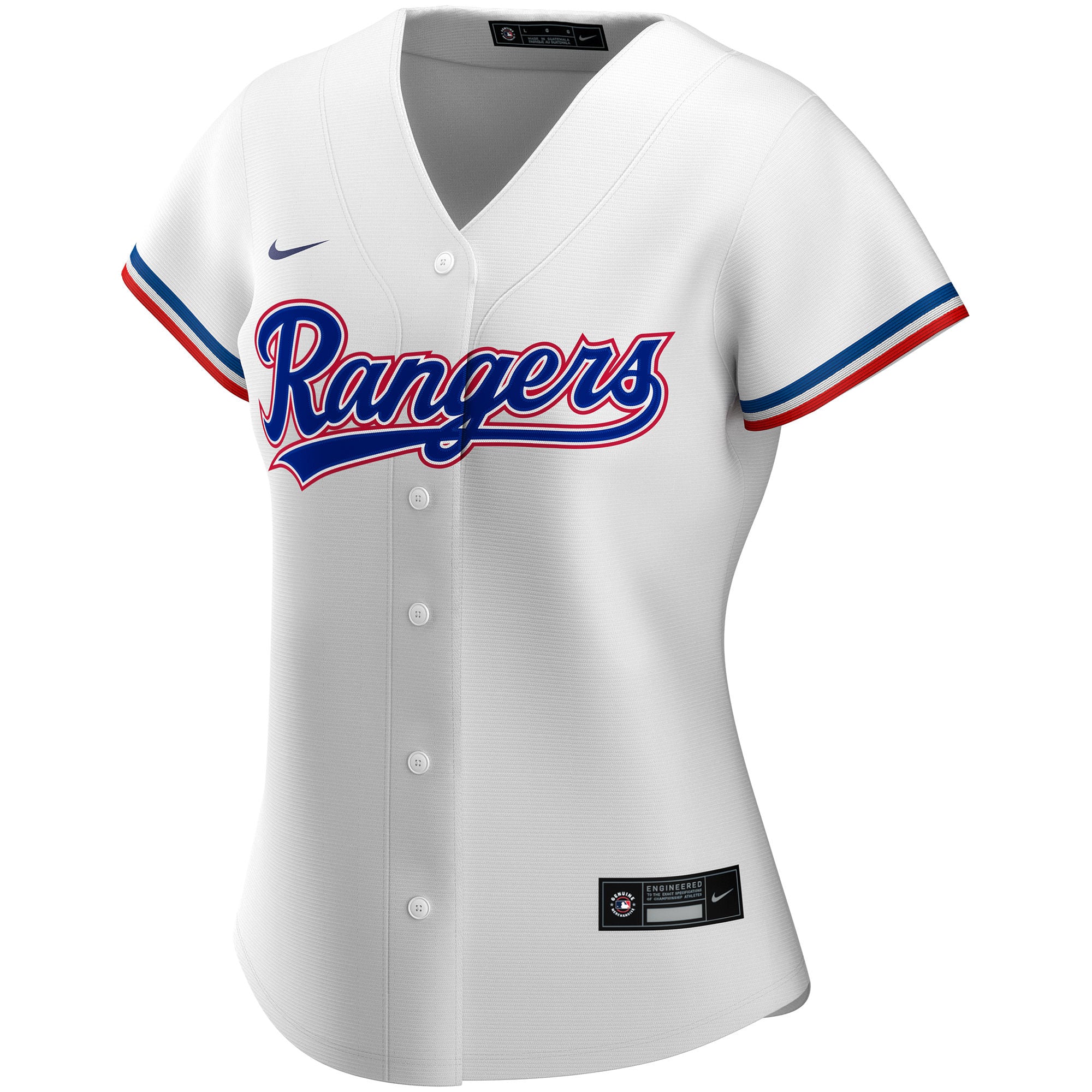 Texas Rangers Women's Home Custom Jersey - White - Image 3