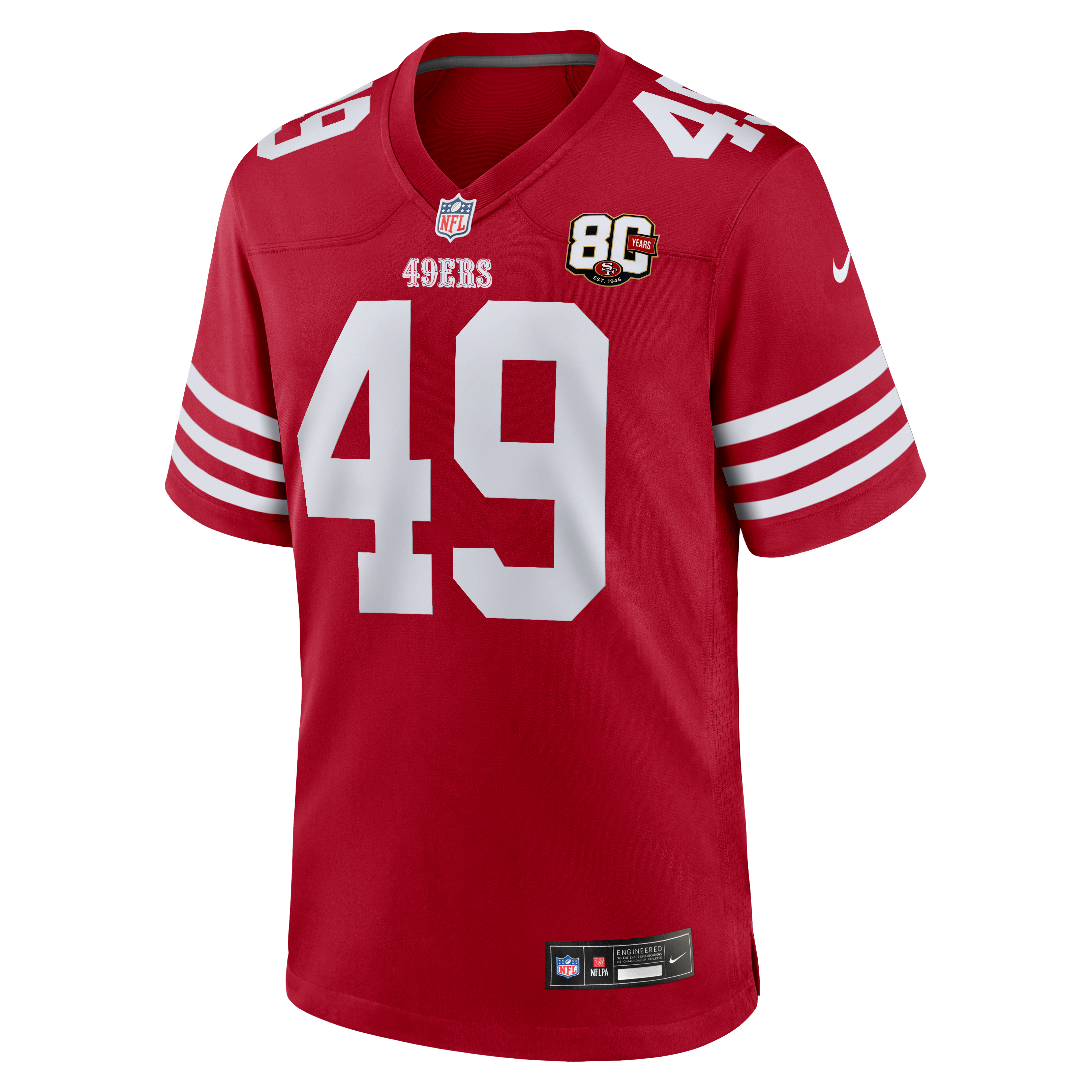 The Faithful San Francisco 49ers 80th Anniversary Game Jersey - Scarlet - Image 3