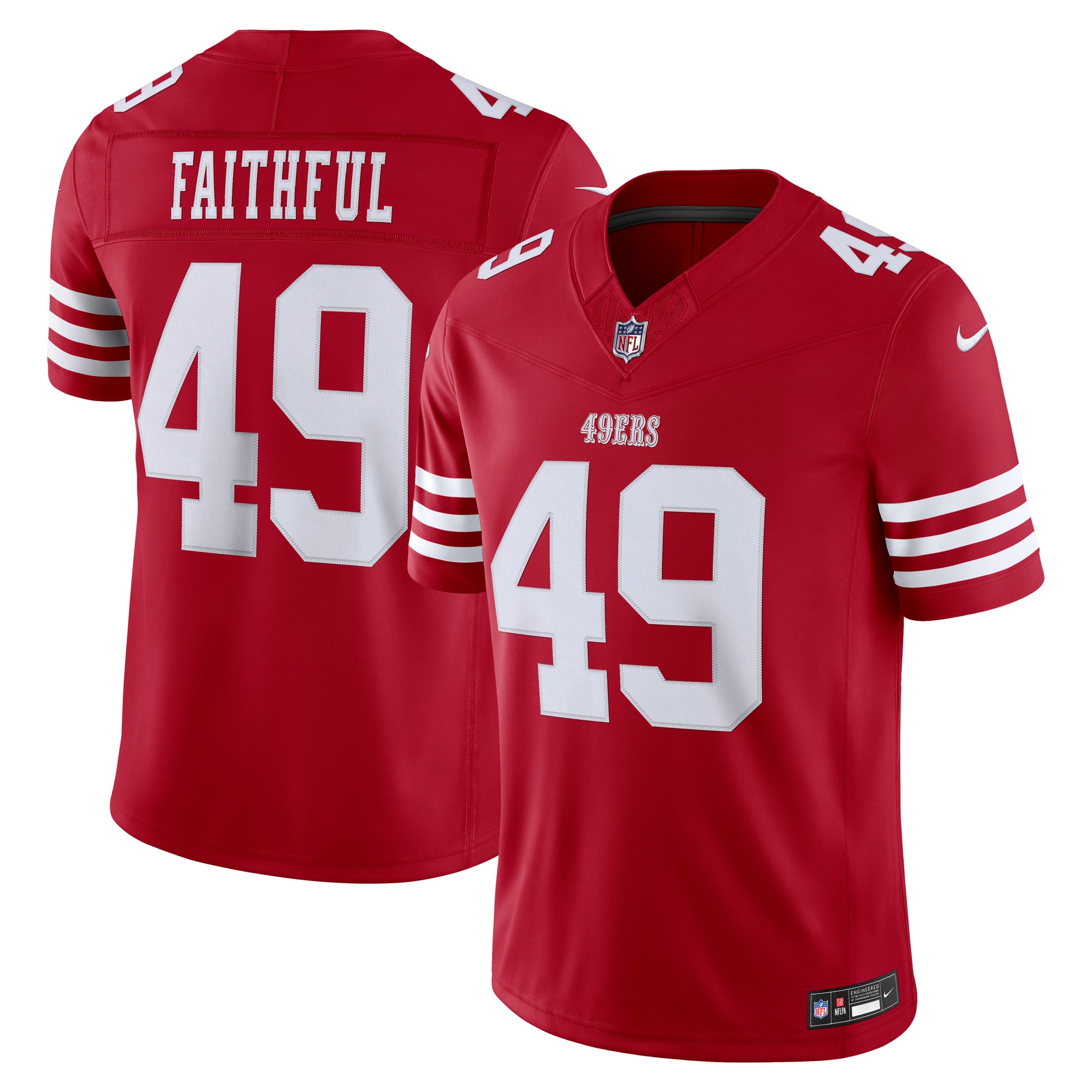 The Faithful San Francisco 49ers Team Vapor F.U.S.E. Stitched Limited Jersey - Scarlet - Image 2
