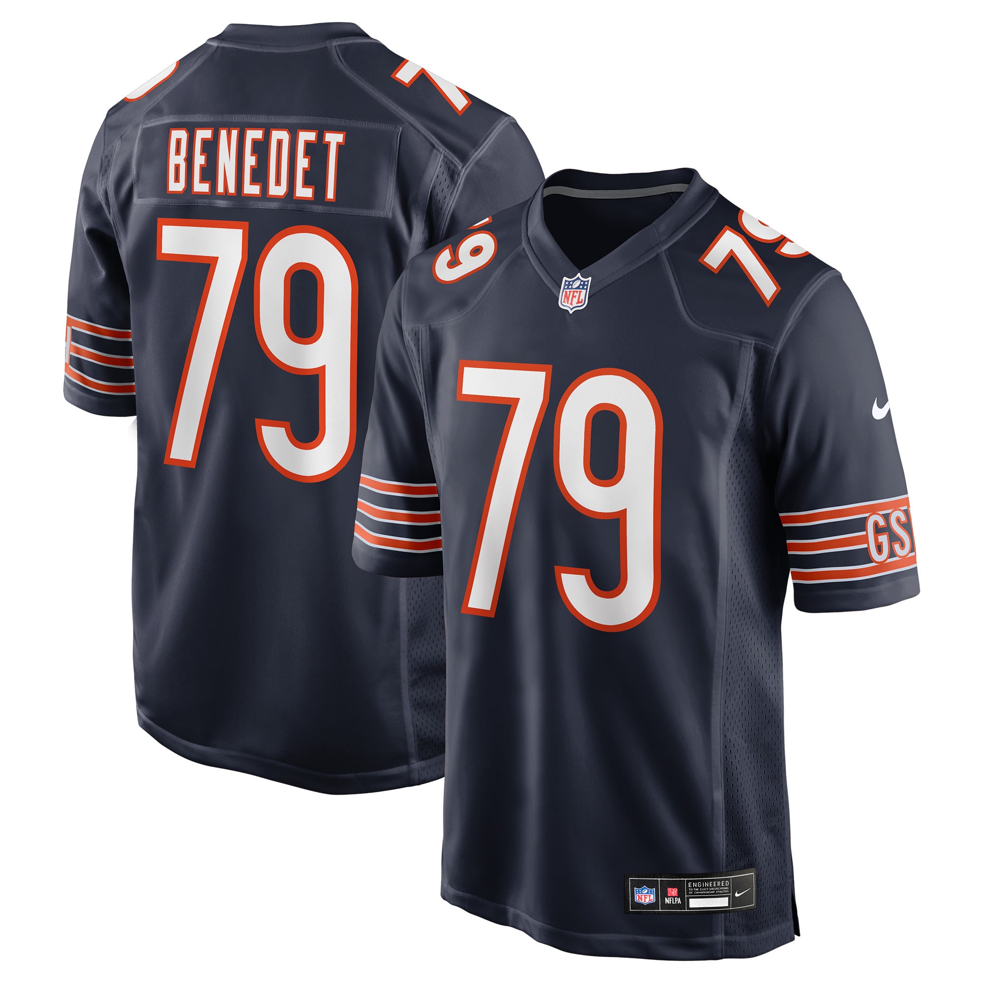 Theo Benedet Chicago Bears Team Game Jersey - Navy - Image 2