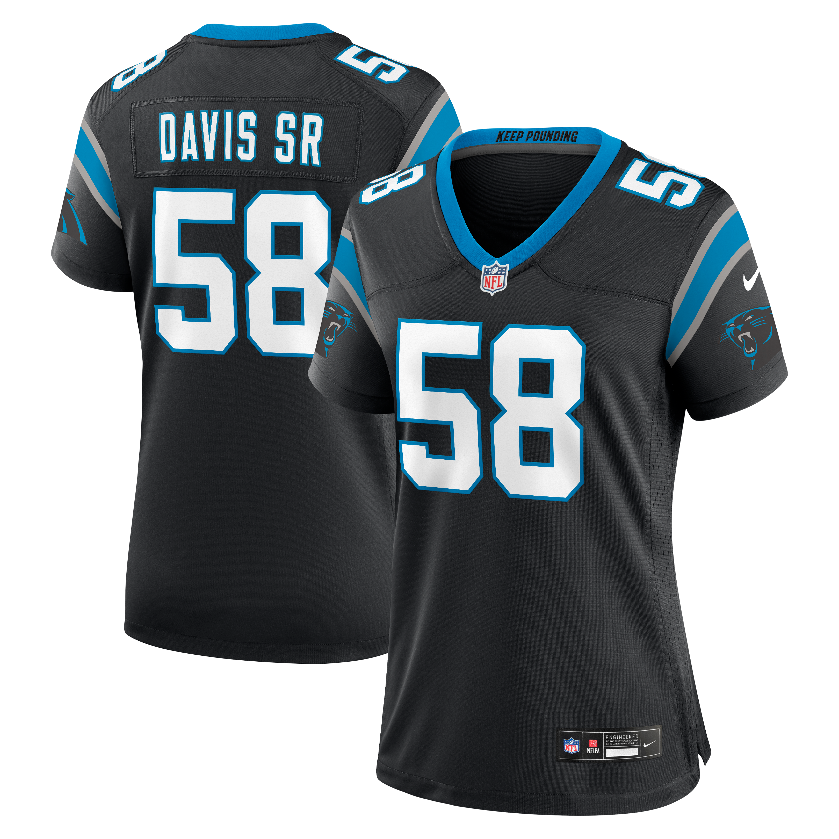 Thomas Davis Sr. Carolina Panthers Women's Team Retired Game Jersey - Black - Image 2