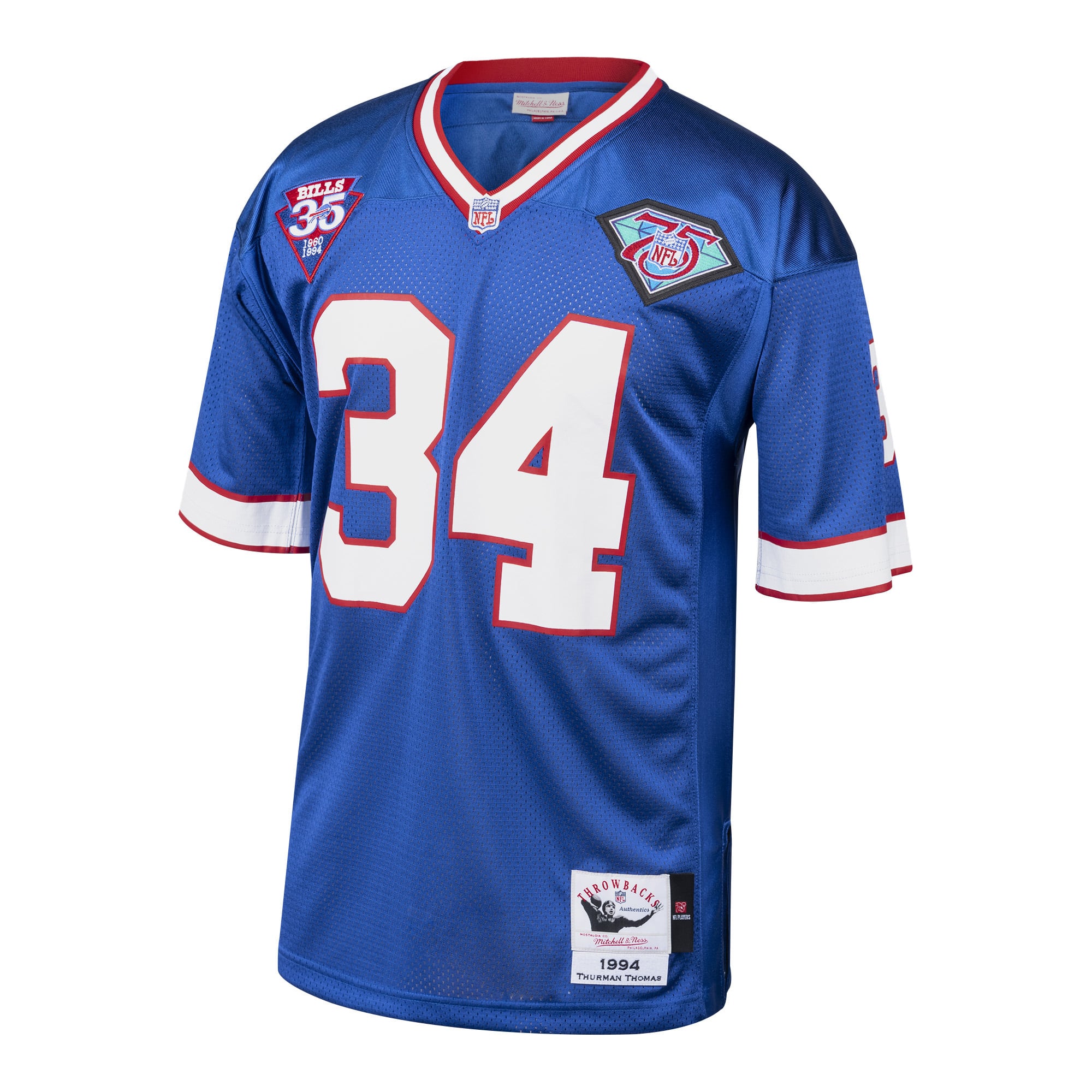 Thurman Thomas Buffalo Bills 1985 Throwback Retired Player Jersey - Royal - Image 3
