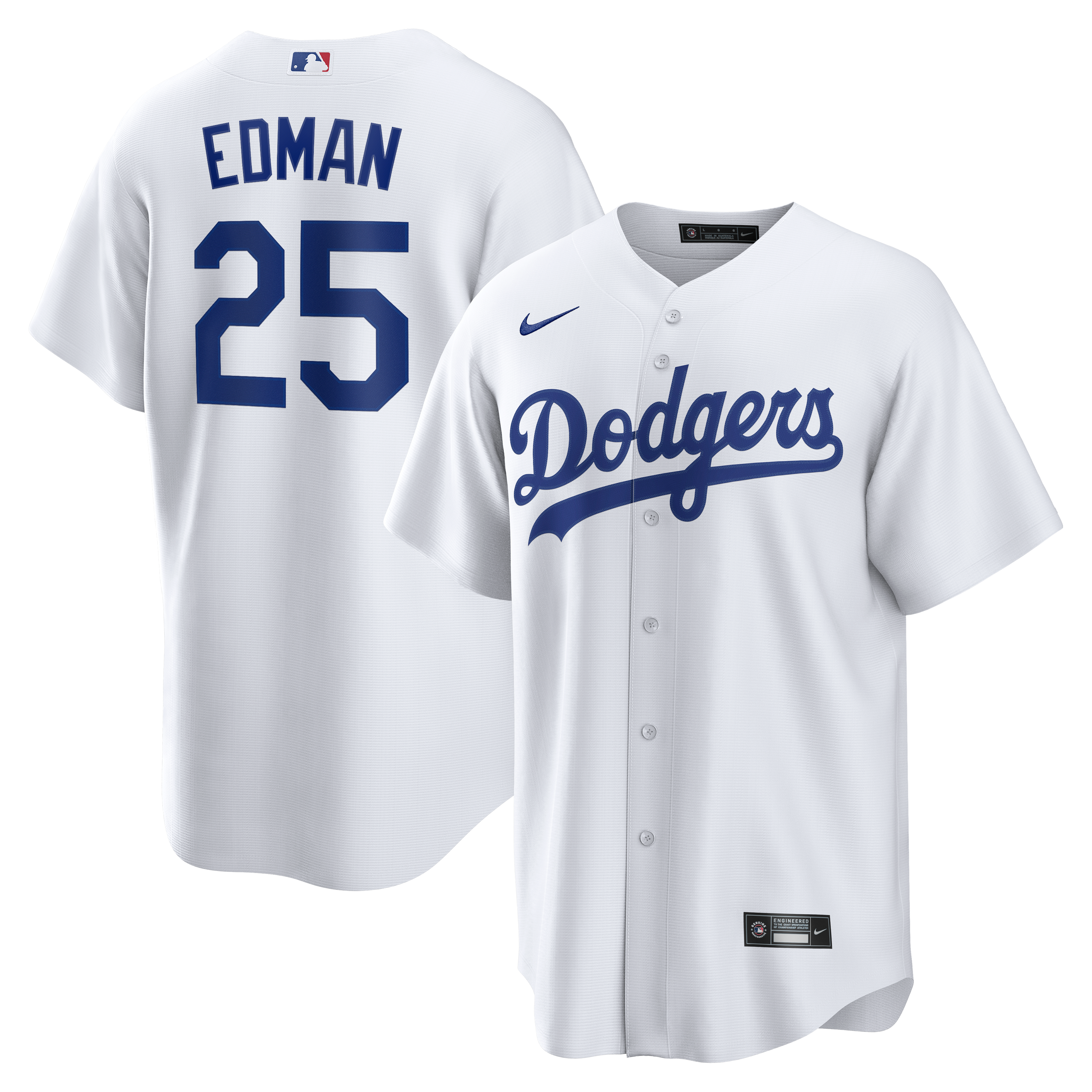 Tommy Edman Los Angeles Dodgers Home Jersey - White - Image 2