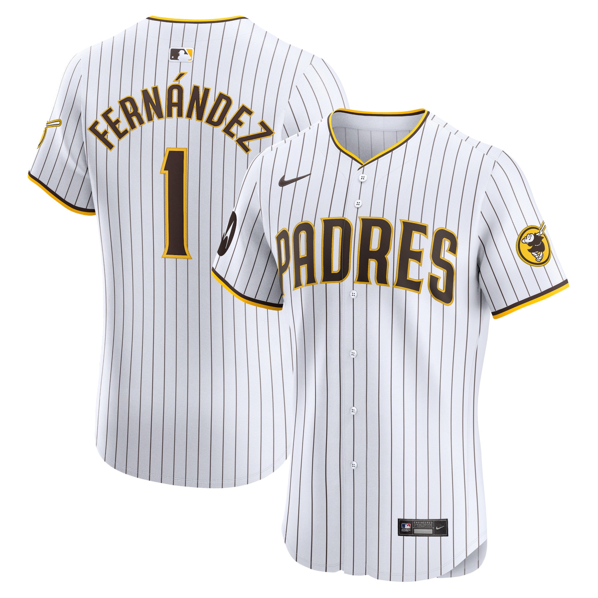Tony Fernandez San Diego Padres Home Elite Sponsor Patch Player Jersey - White - Image 2