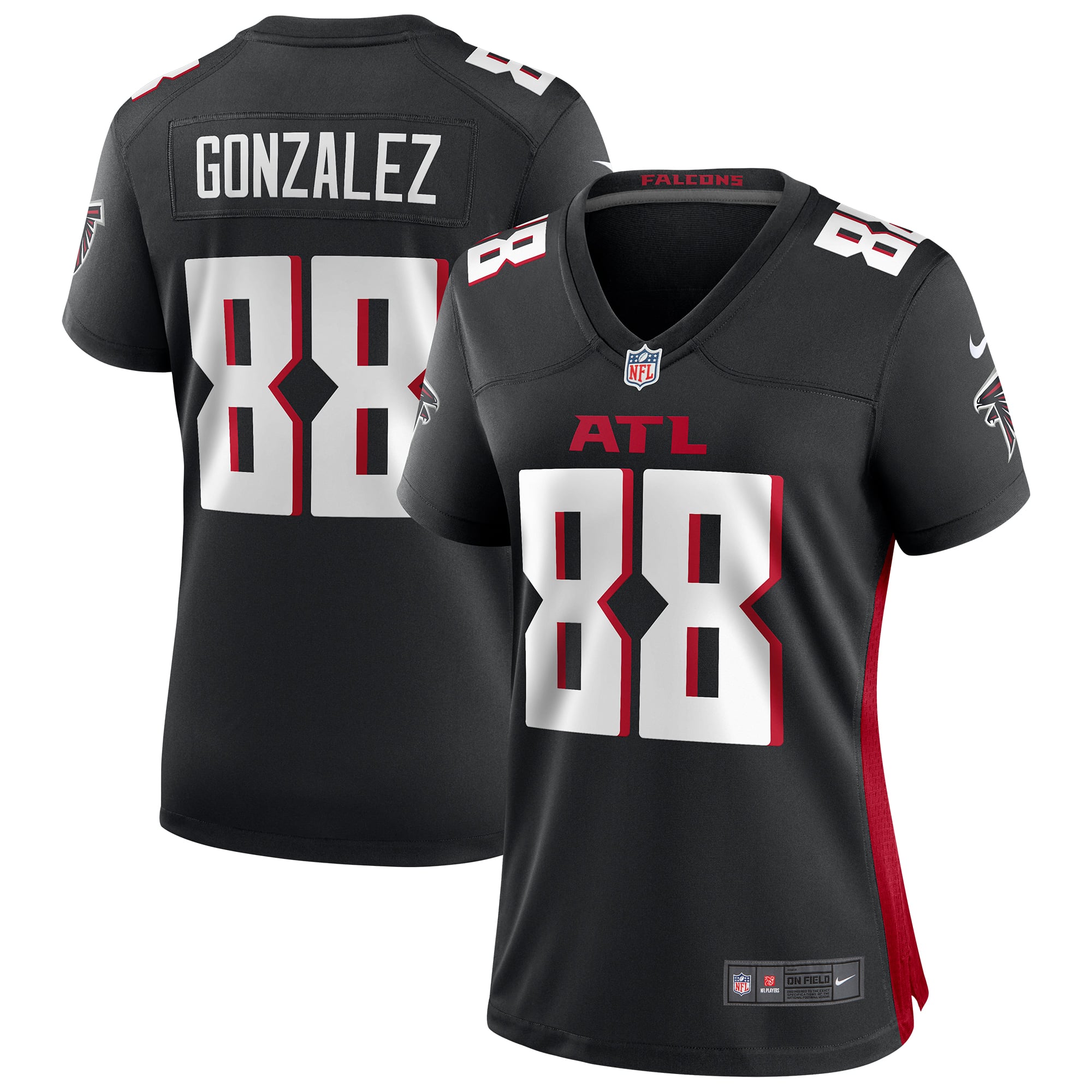 Tony Gonzalez Atlanta Falcons Women's Game Retired Player Jersey - Black - Image 2