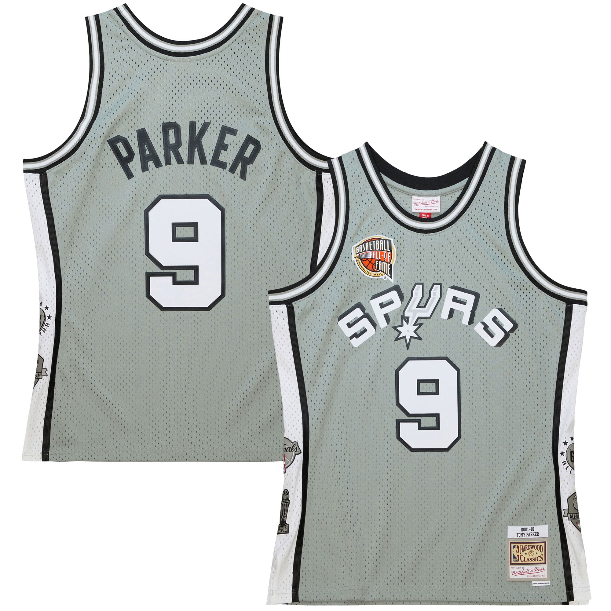 Tony Parker San Antonio Spurs Unisex Hall of Fame Class of 2023 Throwback Swingman Jersey - Gray - Image 2