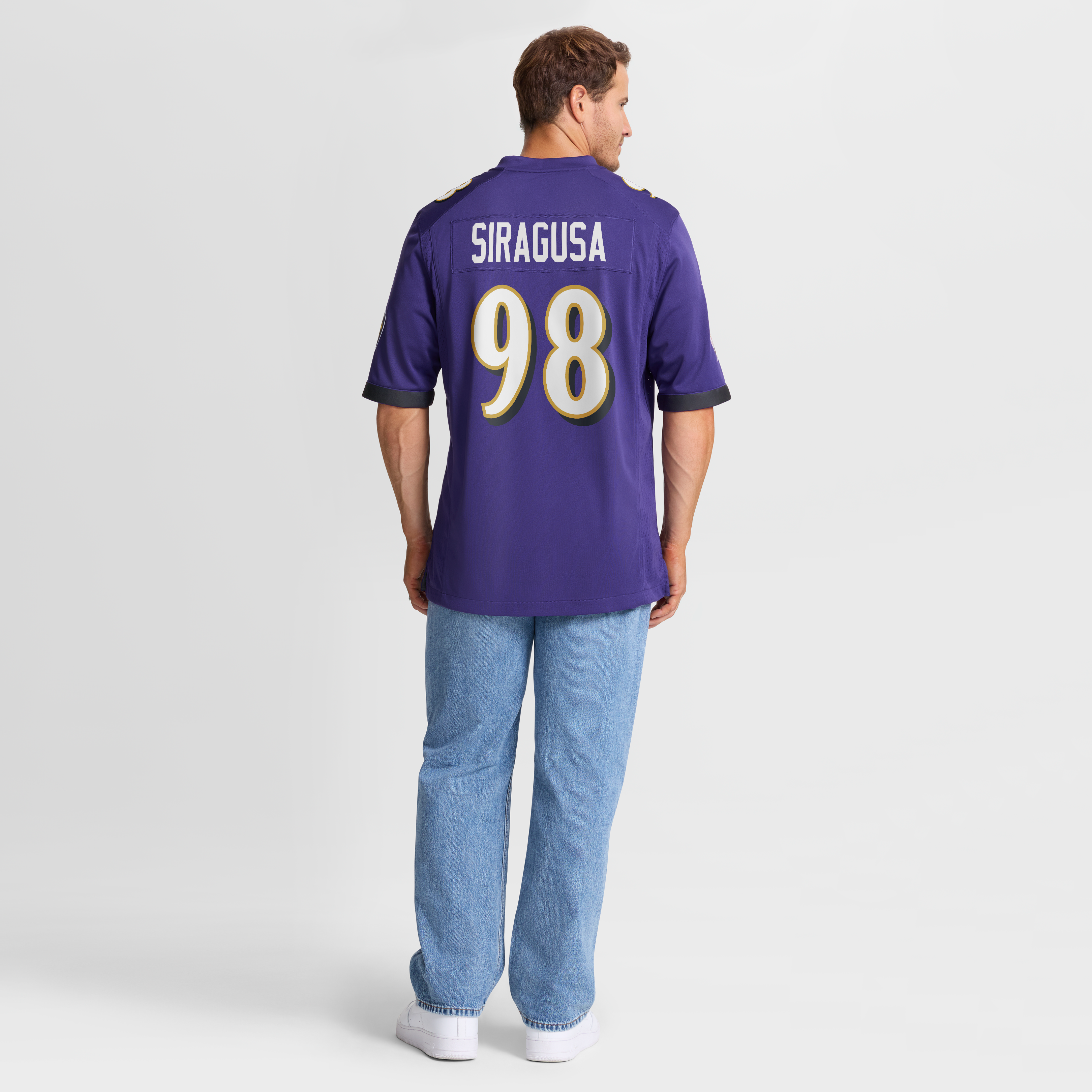 Tony Siragusa Baltimore Ravens Game Retired Player Jersey - Purple - Image 9