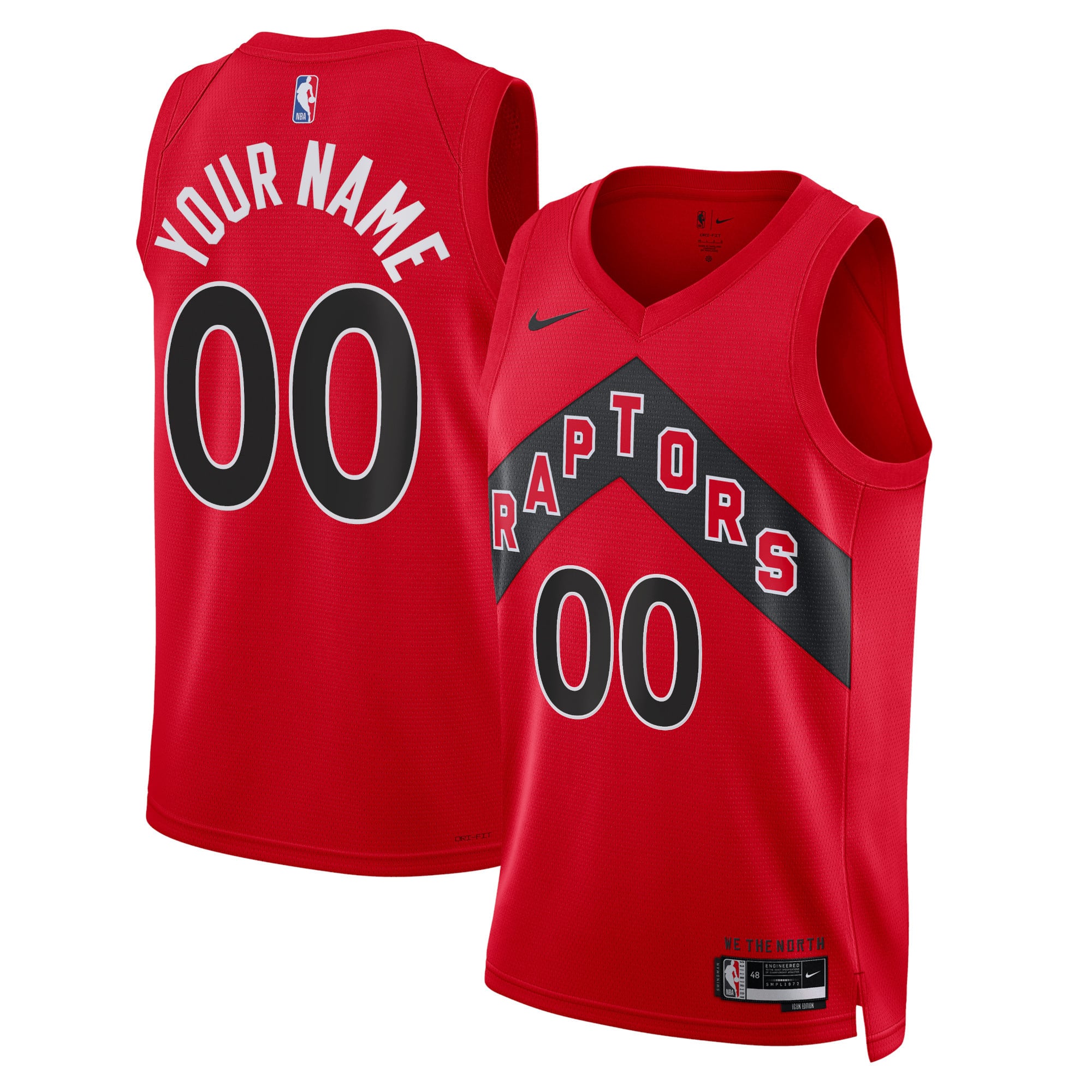Toronto Raptors Unisex Swingman Custom Jersey White - Association Edition - Red - Image 2