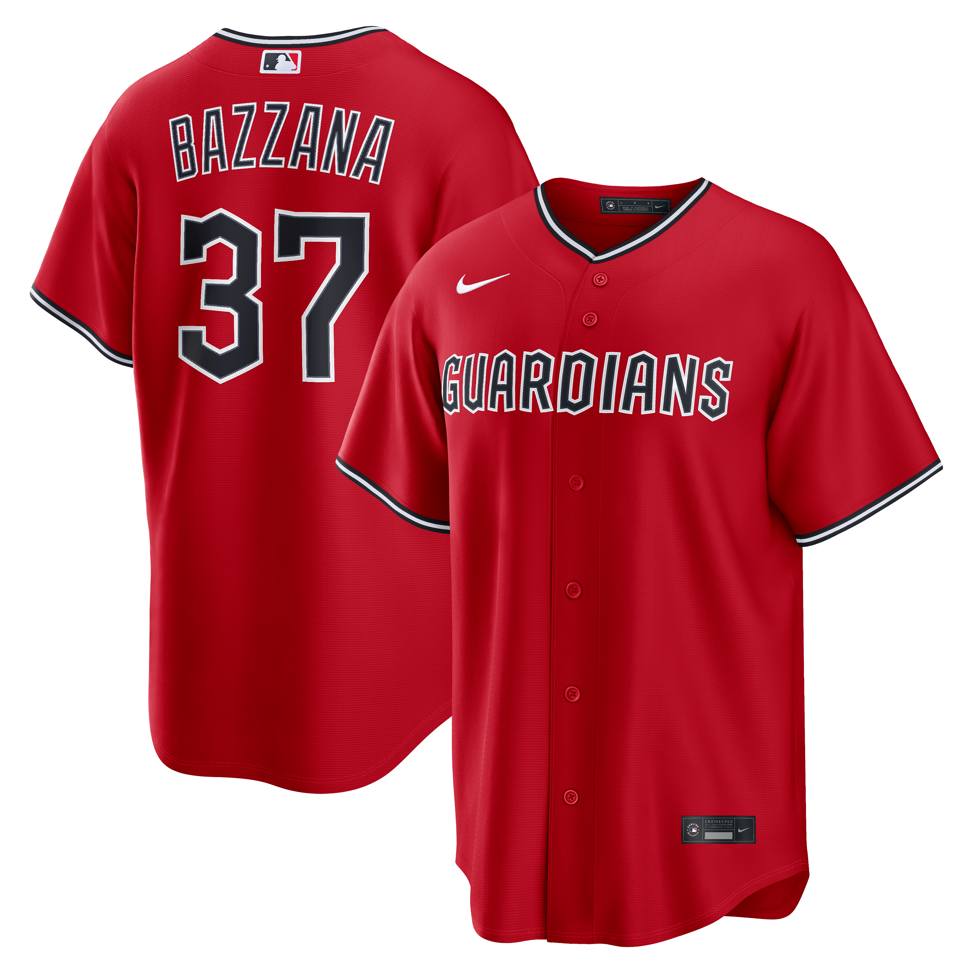 Travis Bazzana Cleveland Guardians Alternate Jersey - Red - Image 2