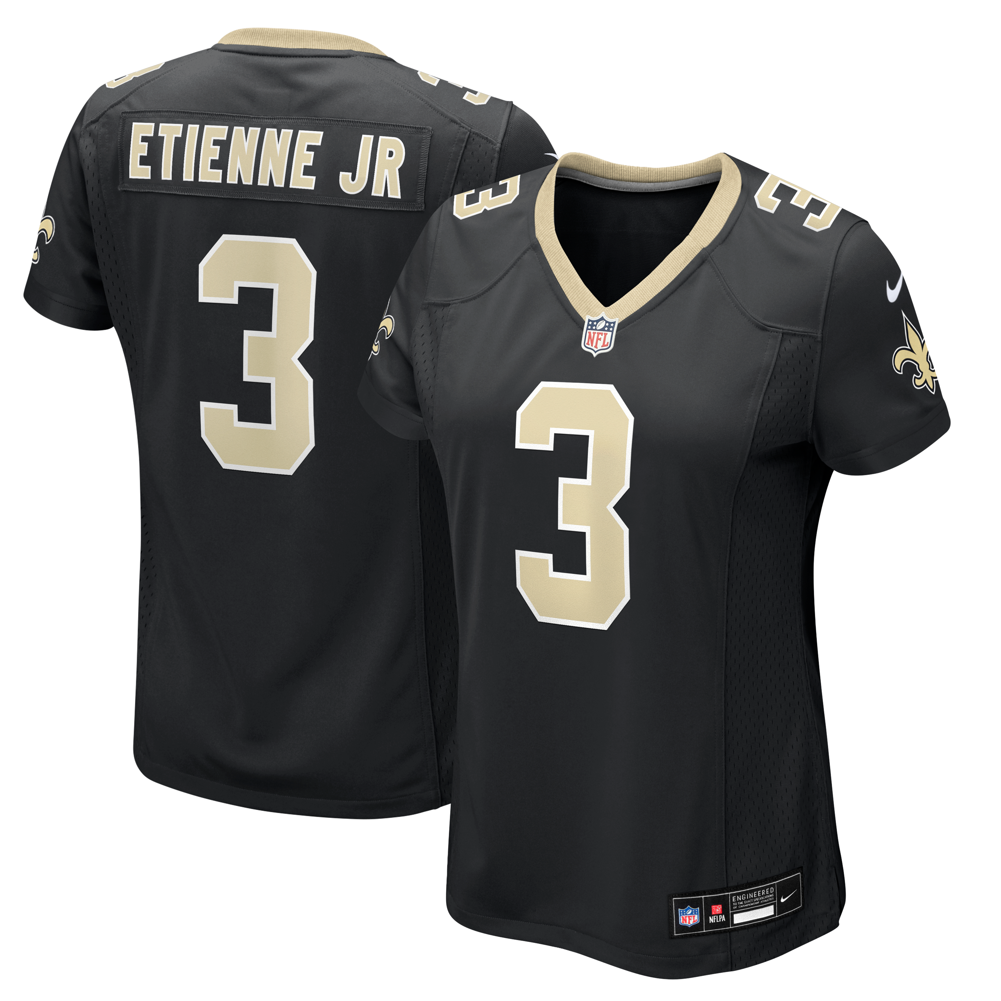 Travis Etienne Jr New Orleans Saints Women's Team Game Jersey - Black - Image 2