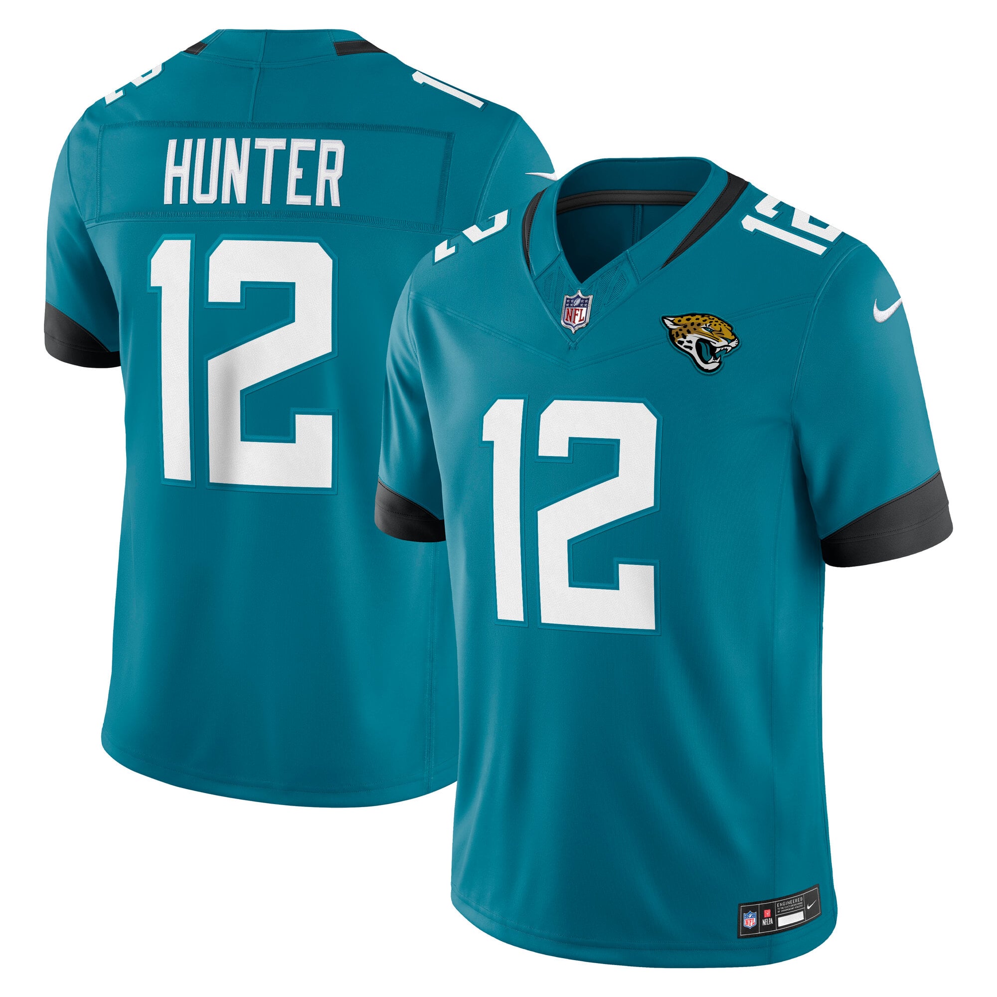 Travis Hunter Jacksonville Jaguars Team Vapor F.U.S.E. Stitched Limited Jersey - Teal - Image 2