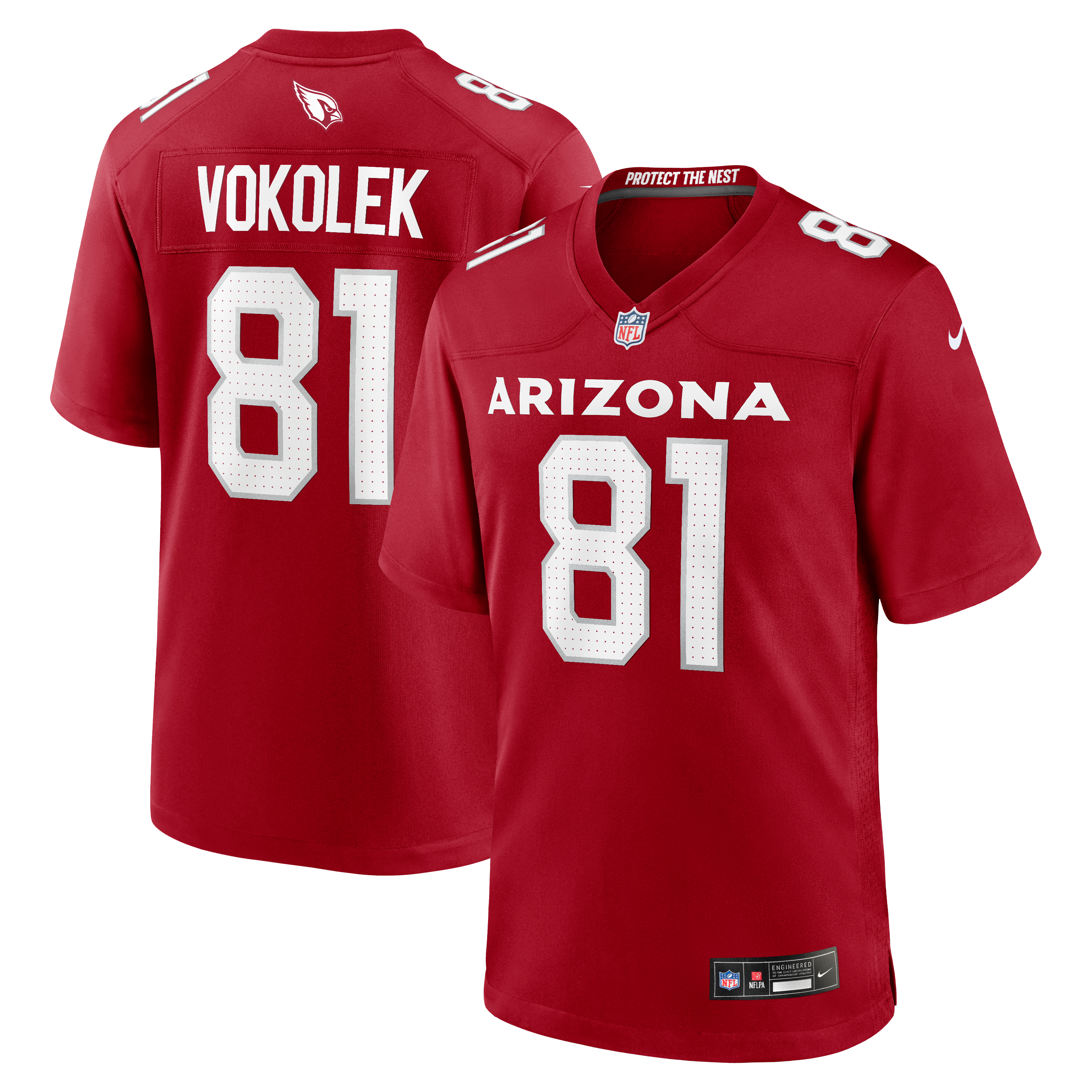 Travis Vokolek Arizona Cardinals Team Game Jersey - Cardinal - Image 2