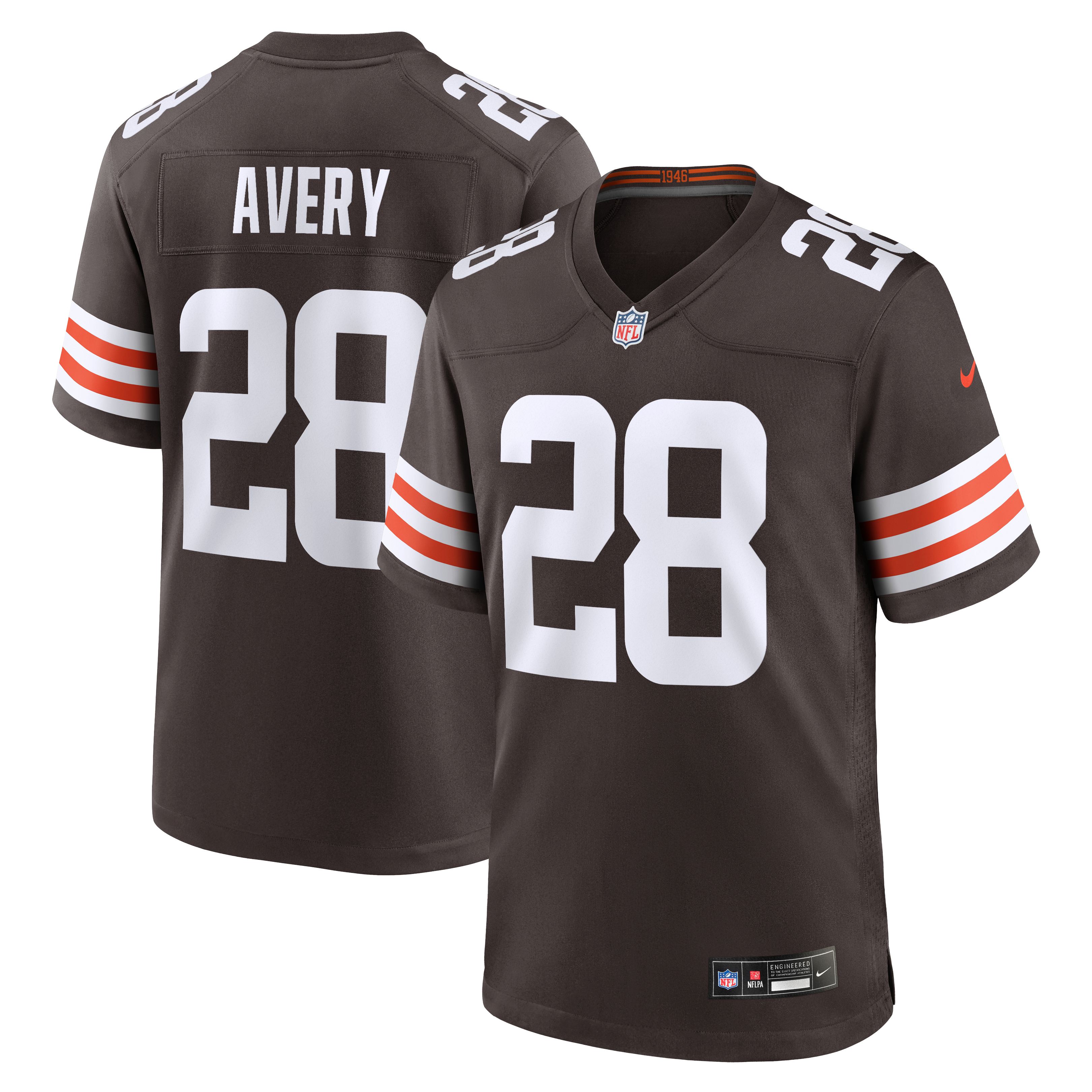 Tre Avery Cleveland Browns Team Game Jersey - Brown - Image 2
