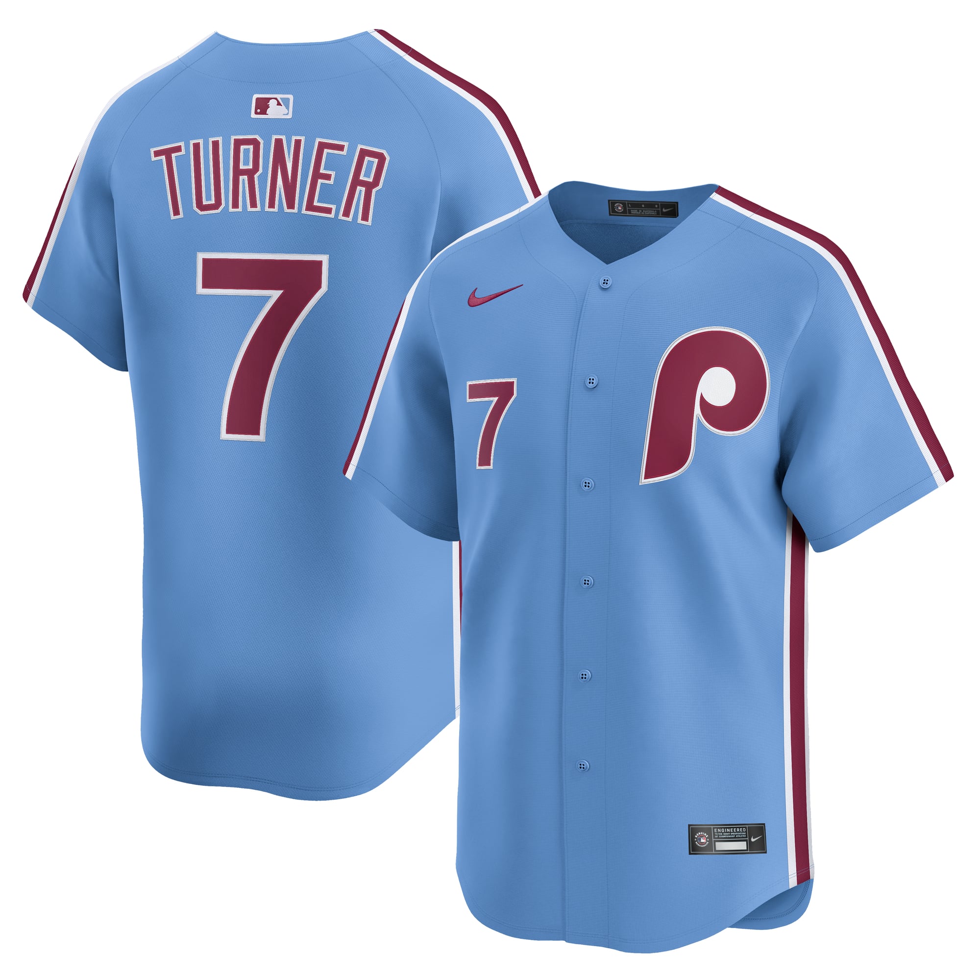 Trea Turner Philadelphia Phillies Alternate Limited Player Jersey - Light Blue - Image 2