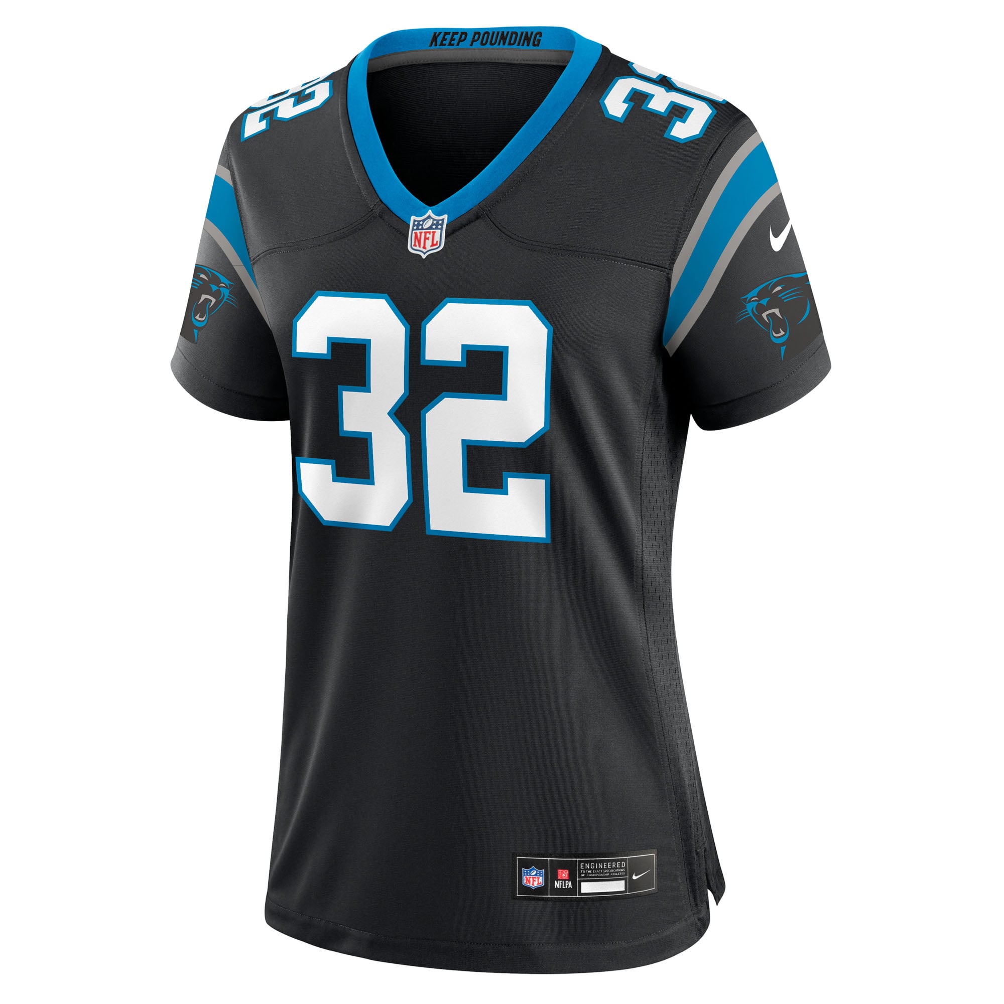 Trevin Wallace Carolina Panthers Women's Team Game Jersey - Black - Image 3