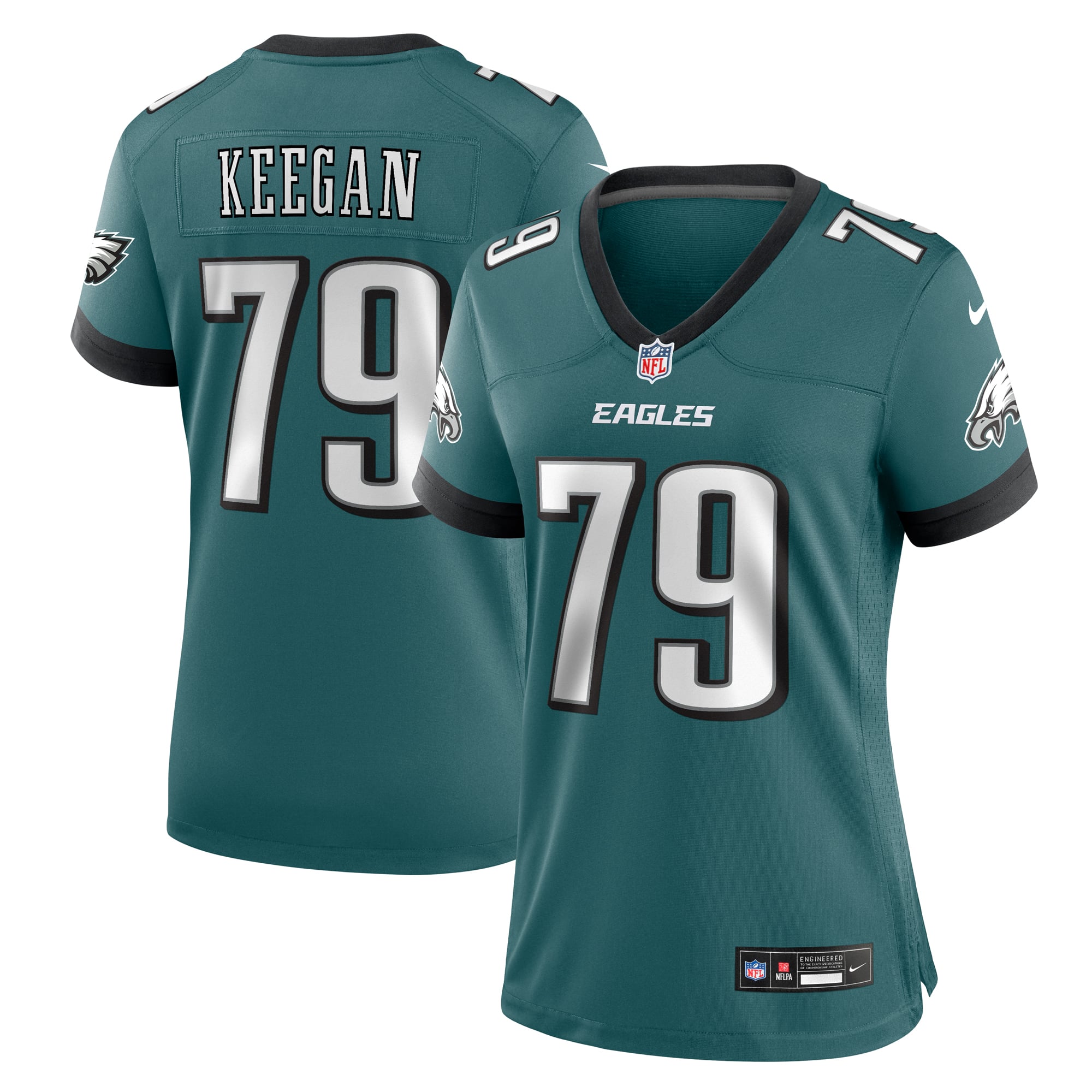 Trevor Keegan Philadelphia Eagles Women's Team Game Jersey - Midnight Green - Image 2