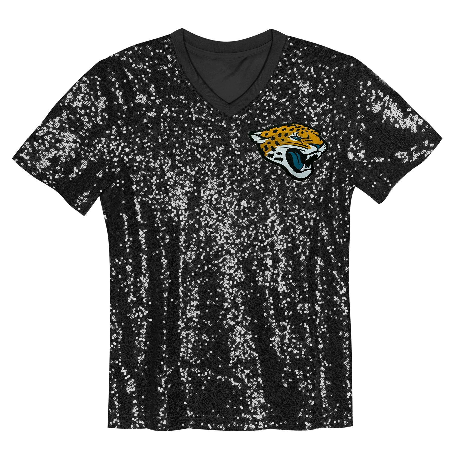 Trevor Lawrence Jacksonville Jaguars Girls Youth Sequin V-Neck Fashion Jersey - Black - Image 3
