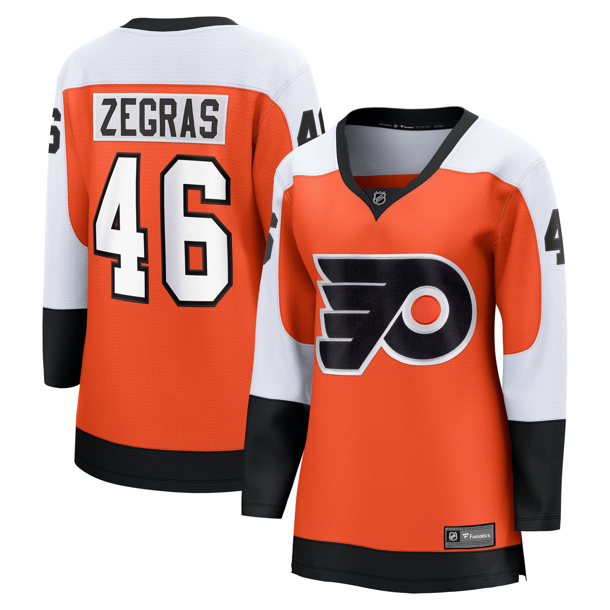 Trevor Zegras Philadelphia Flyers Women's Home Breakaway Jersey - Orange - Image 2