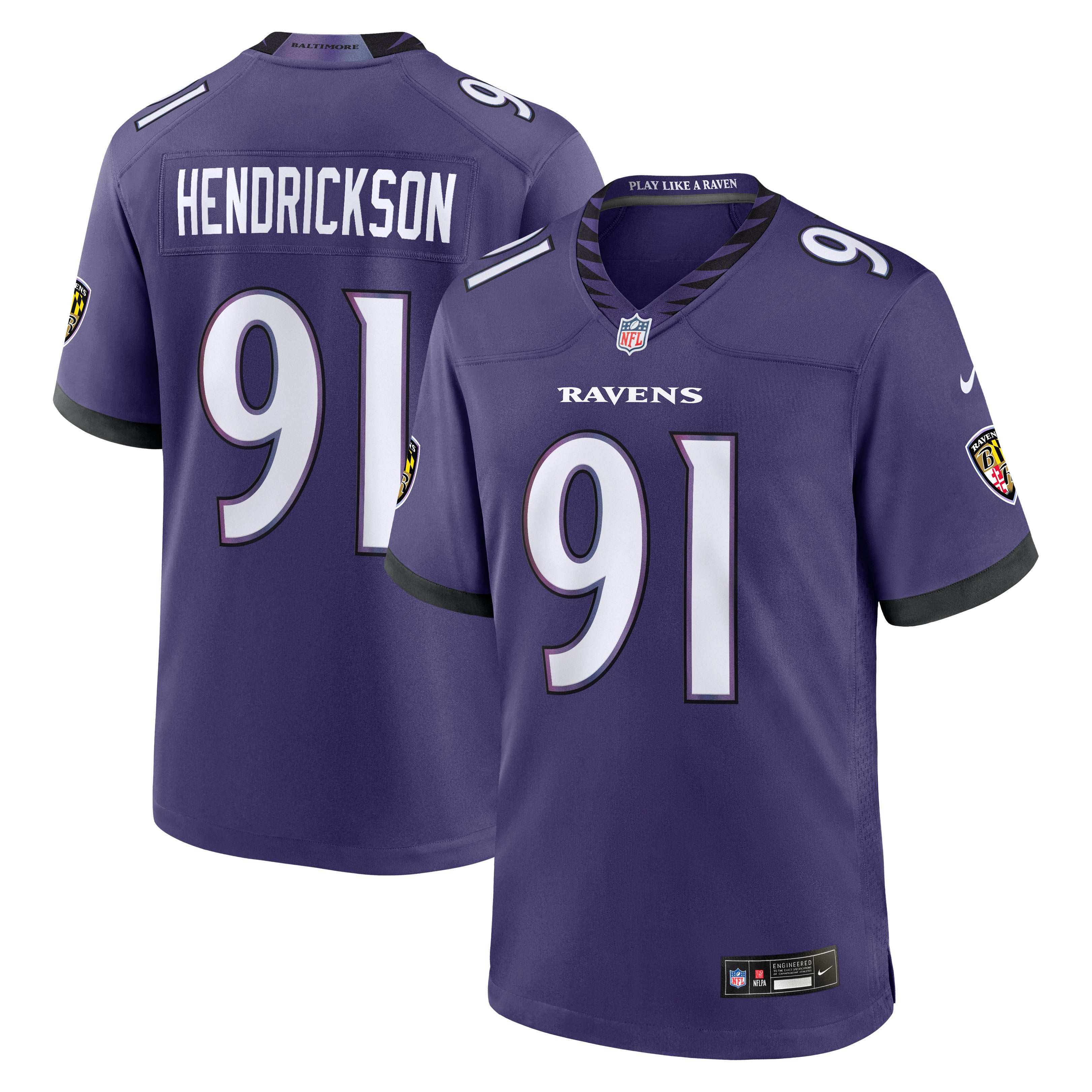 Trey Hendrickson Baltimore Ravens Alternate Game Jersey - Purple