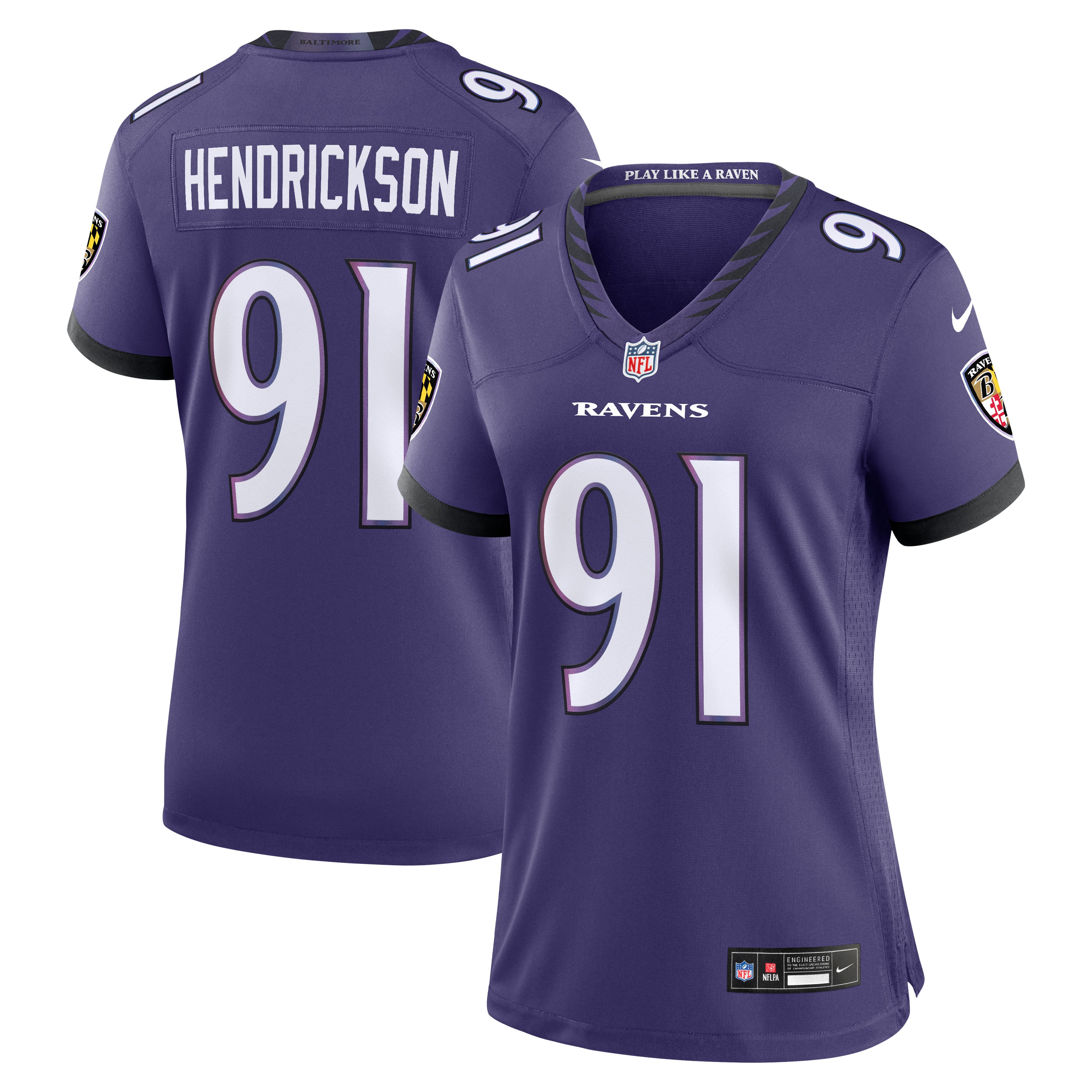 Trey Hendrickson Baltimore Ravens Women's Team Game Jersey - Purple - Image 2
