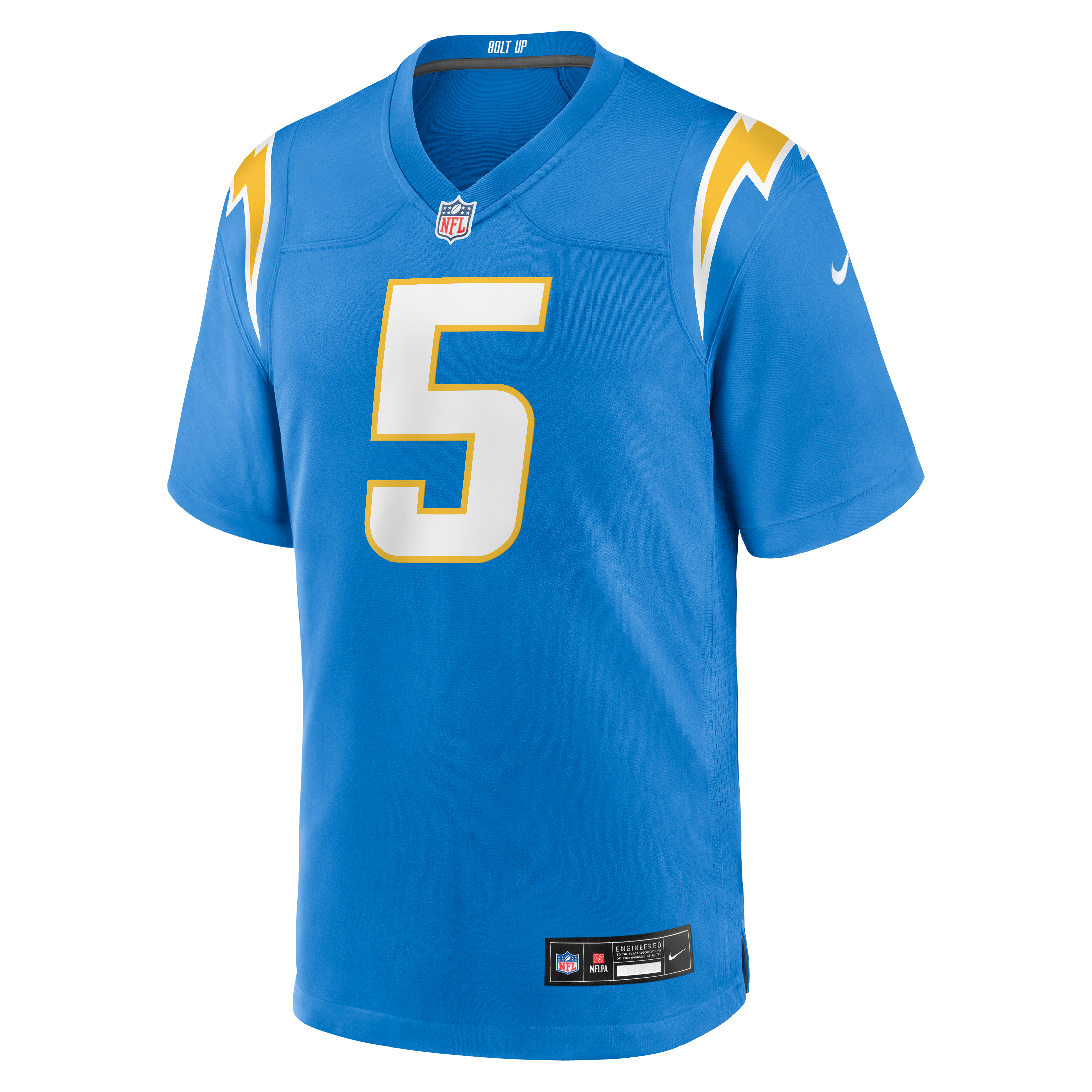 Trey Lance Los Angeles Chargers Team Game Jersey - Powder Blue - Image 3